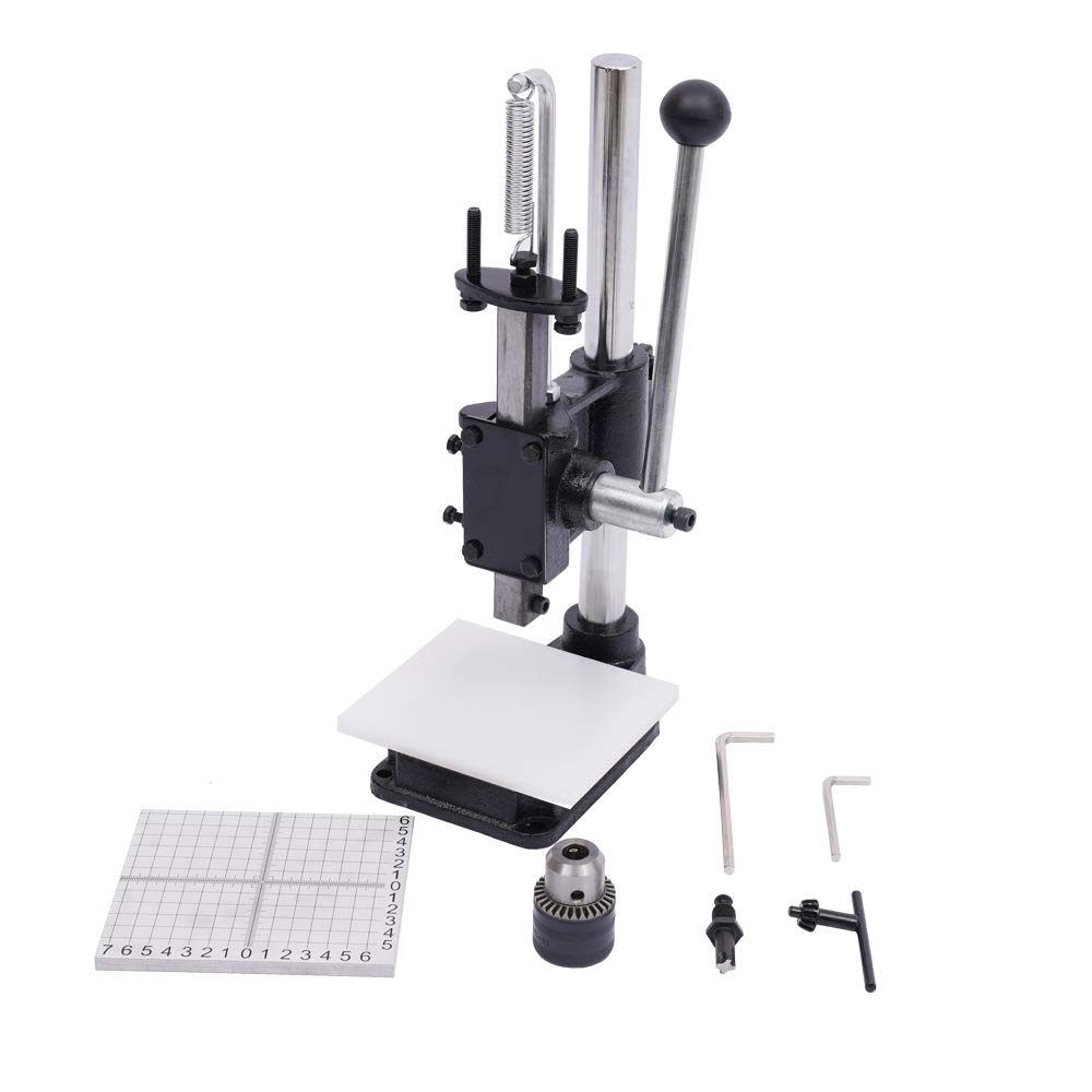 Professional Manual Leather Punching Machine - Heavy Duty Hole Punch Stamping Press Tool for DIY Leather Crafting (Includes Scale Plate + PP Plate) | Perfect for Leatherworking, Belt Making, Shoe Repair & DIY Projects
