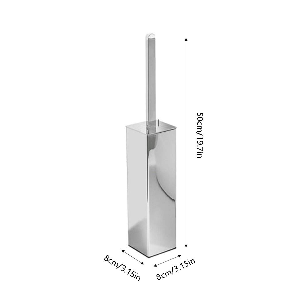 Modern Chrome Toilet Brush & Holder Set - Bathroom Cleaning Essentials