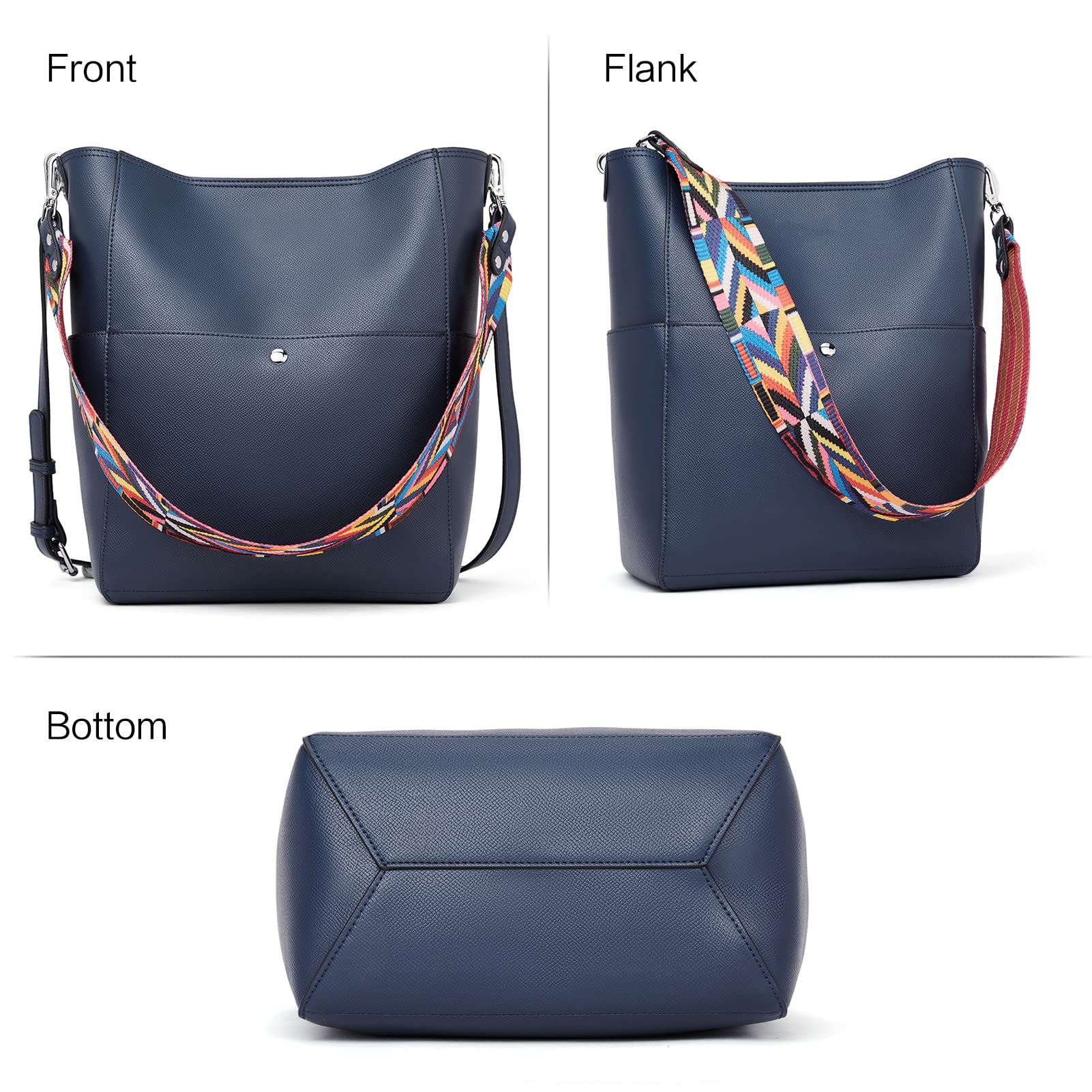 BROMEN Leather Hobo Bag for Women - Stylish Shoulder & Crossbody Purse for Daily Use