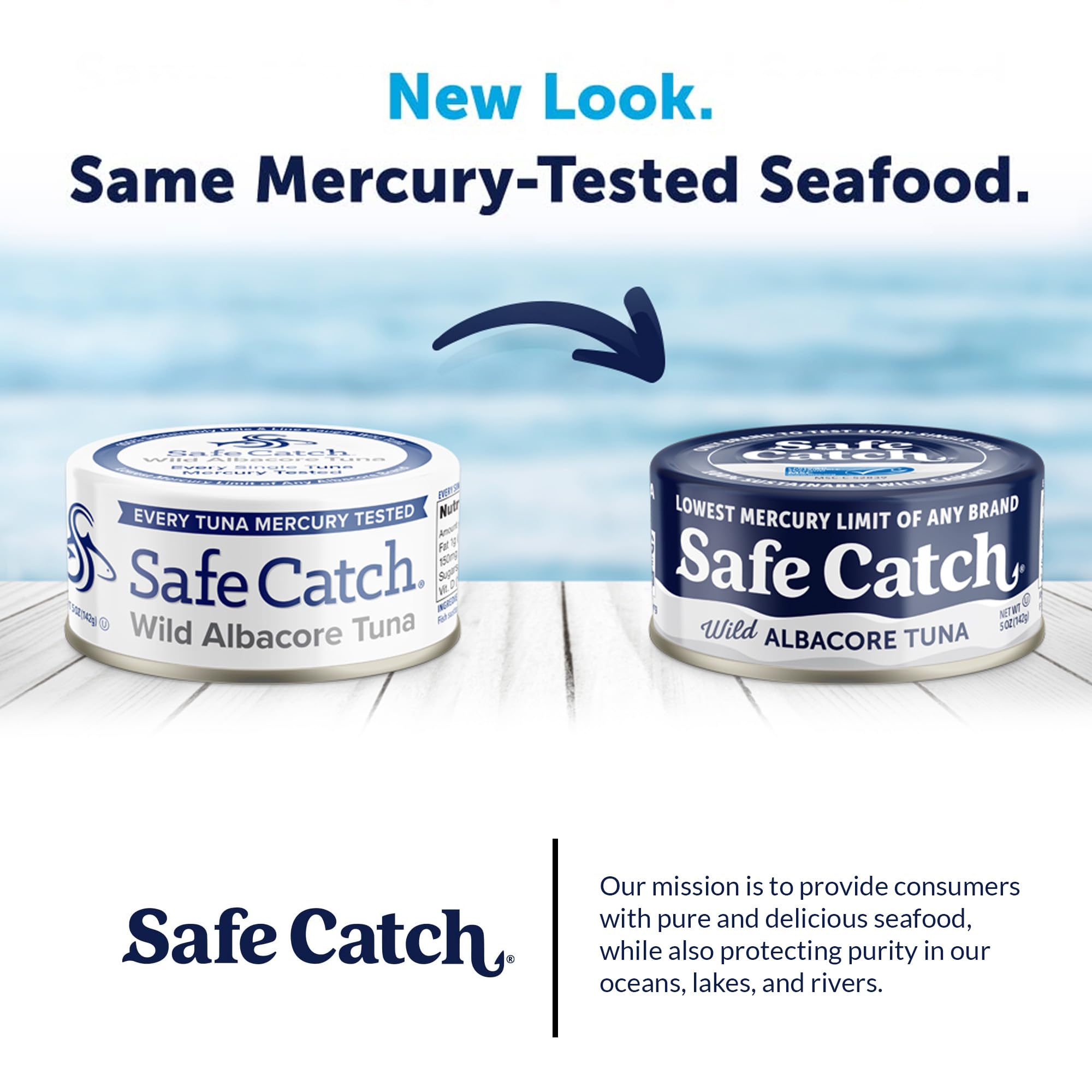 Safe Catch Wild Albacore Tuna Cans - Low Mercury, Gluten-Free, Keto, Paleo & Kosher Certified - Non-GMO, High Protein Tuna Steak - Each Can Tested for Mercury - No Added Water or Oil - 6 Pack (5oz Each) - Perfect for Healthy Lunches, Salads & Keto Meal Prep