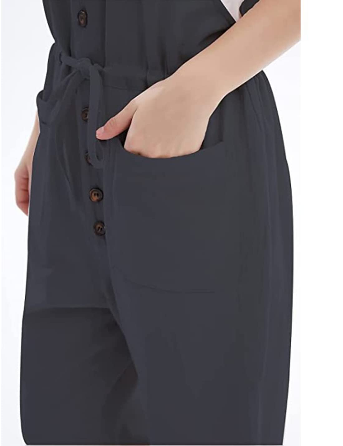 Kissonic Women's Casual Cotton Bib Overalls - Loose Fit Baggy Wide Leg Jumpsuit with Pockets | Perfect for Work, Gardening & Everyday Wear