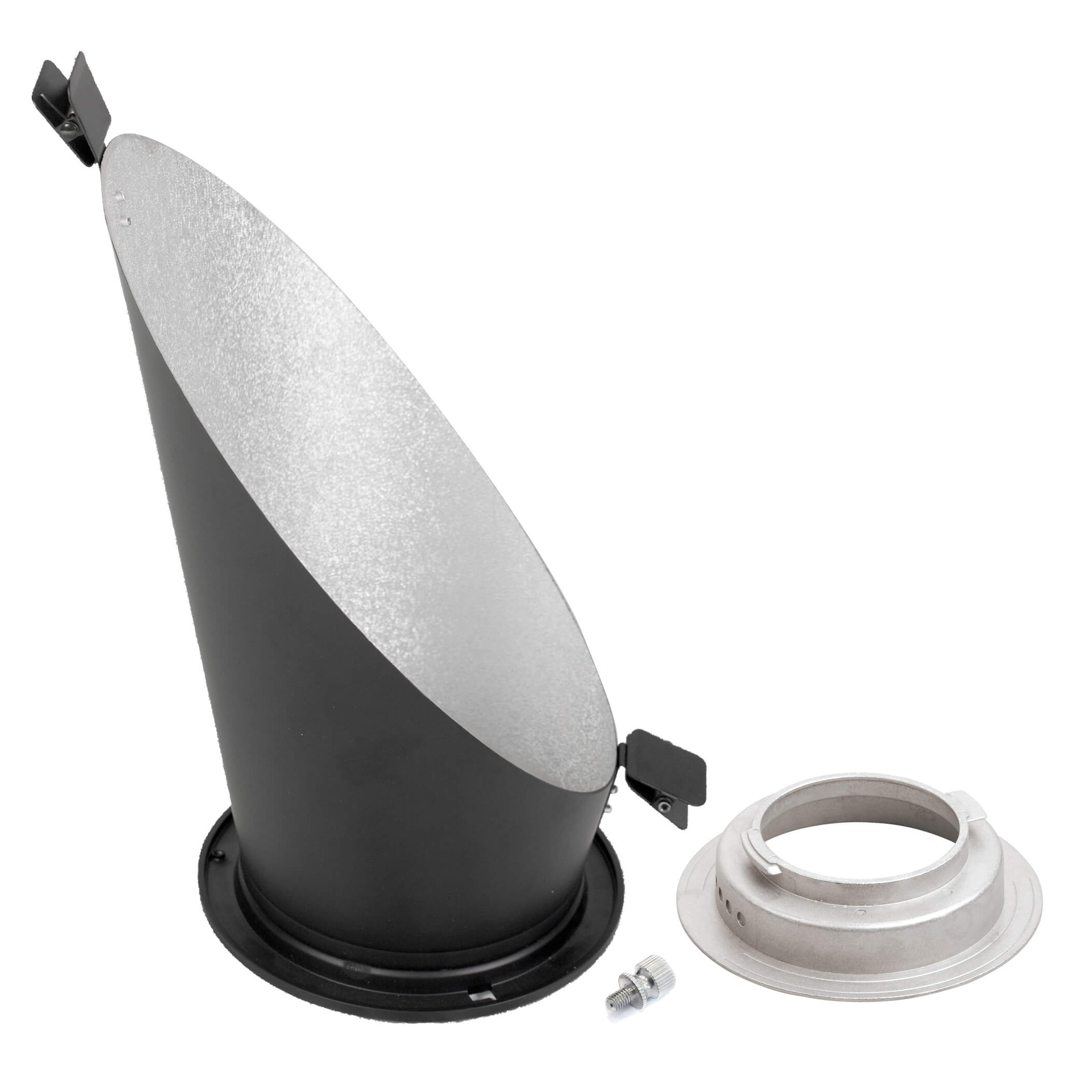 45° Background Reflector Spring Clips with Interchangeable Fitting - Silver Interior for Photography Lighting & Studio Equipment Accessories