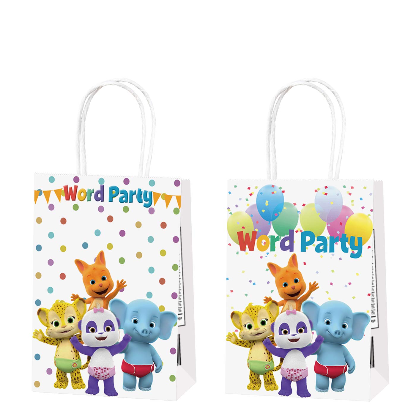 12-Pack Colorful Birthday Party Favor Bags for Kids - Candy & Goodie Gift Bags for Boys & Girls - Perfect for Birthday Parties, Baby Showers & Classroom Treats