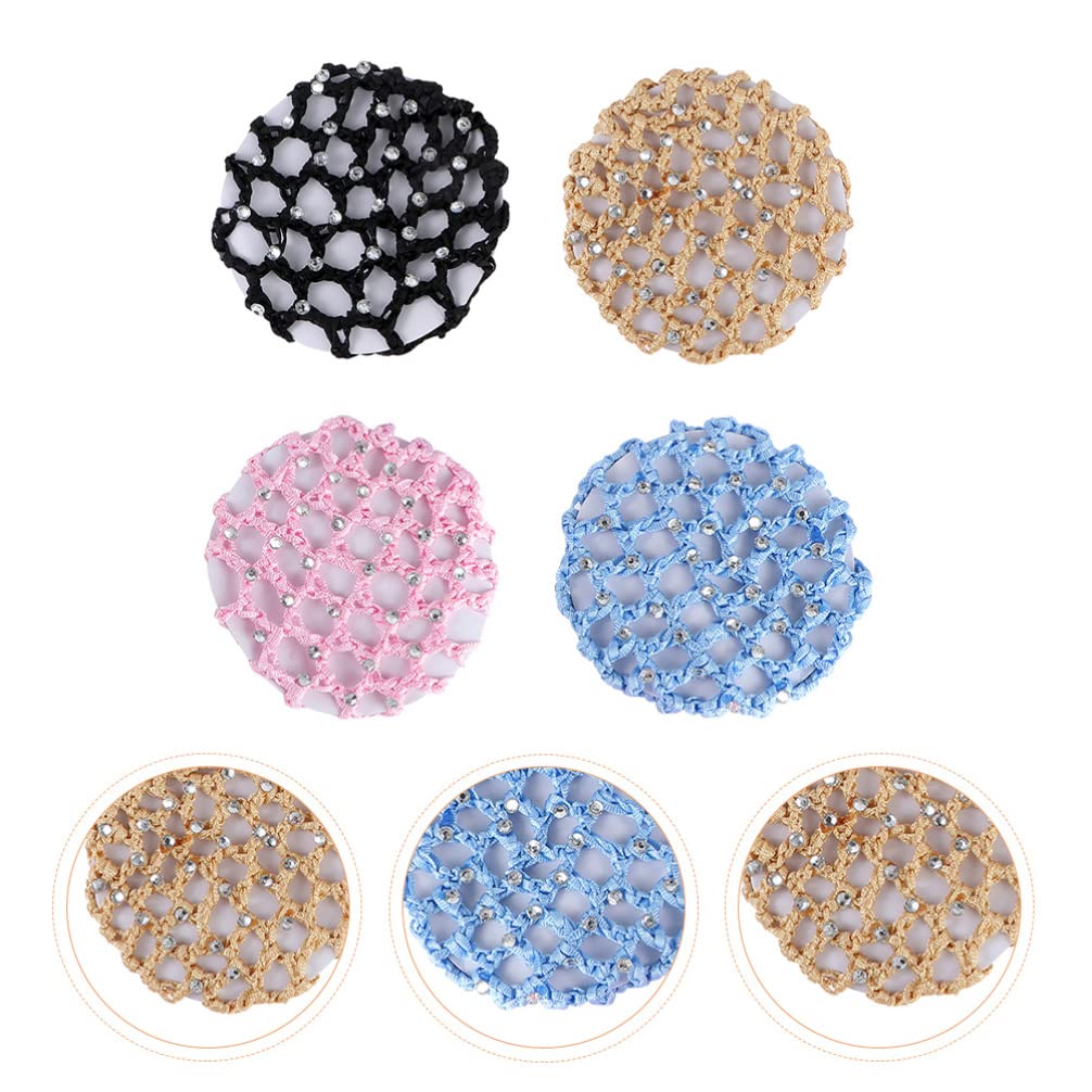 FOMIYES 4Pcs Hair Nets for Women - Polyester Bun Covers for Salon & Work