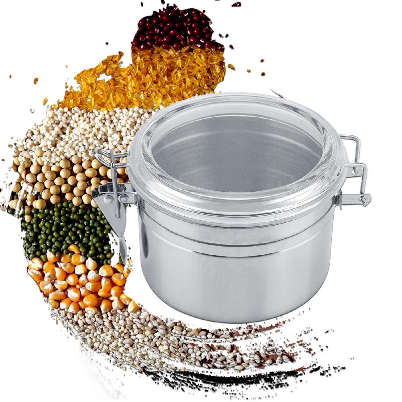 Premium Stainless Steel Vacuum Sealed Coffee Storage Container - 800ML Airtight Canister for Coffee Beans, Tea, Sugar & Dry Food - Ideal for Kitchen, Pantry & Office Use