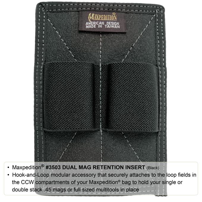 Dual Magazine Retention Insert - Black | 2 Pack (Buy 1 Get 1 Free) | Perfect for Pistol Holsters & Tactical Gear Organization