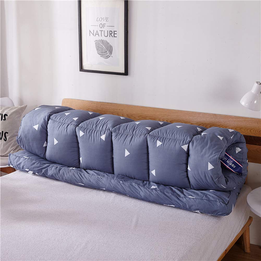 Traditional Japanese Futon Mattress Topper - Thick Soft Breathable Tatami Pad, Non-Slip 4-Season Floor Sleeping Mat (Blue, Full Size) for Bedroom, Guest Room, Yoga & Meditation Space