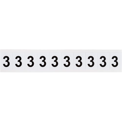 Brady 9713-3 97041 97 Series Indoor/Outdoor Number and Letter Cards - Pack of 50 - Durable Labeling for Warehouse, Office & Industrial Organization