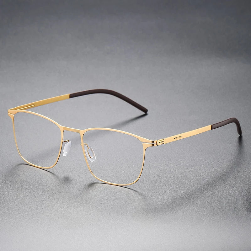 Aimee Unisex Full Rim Square Stainless Steel Eyeglasses Frame 2259 - Lightweight Durable Glasses for Men & Women - Perfect for Reading, Work, and Everyday Fashion