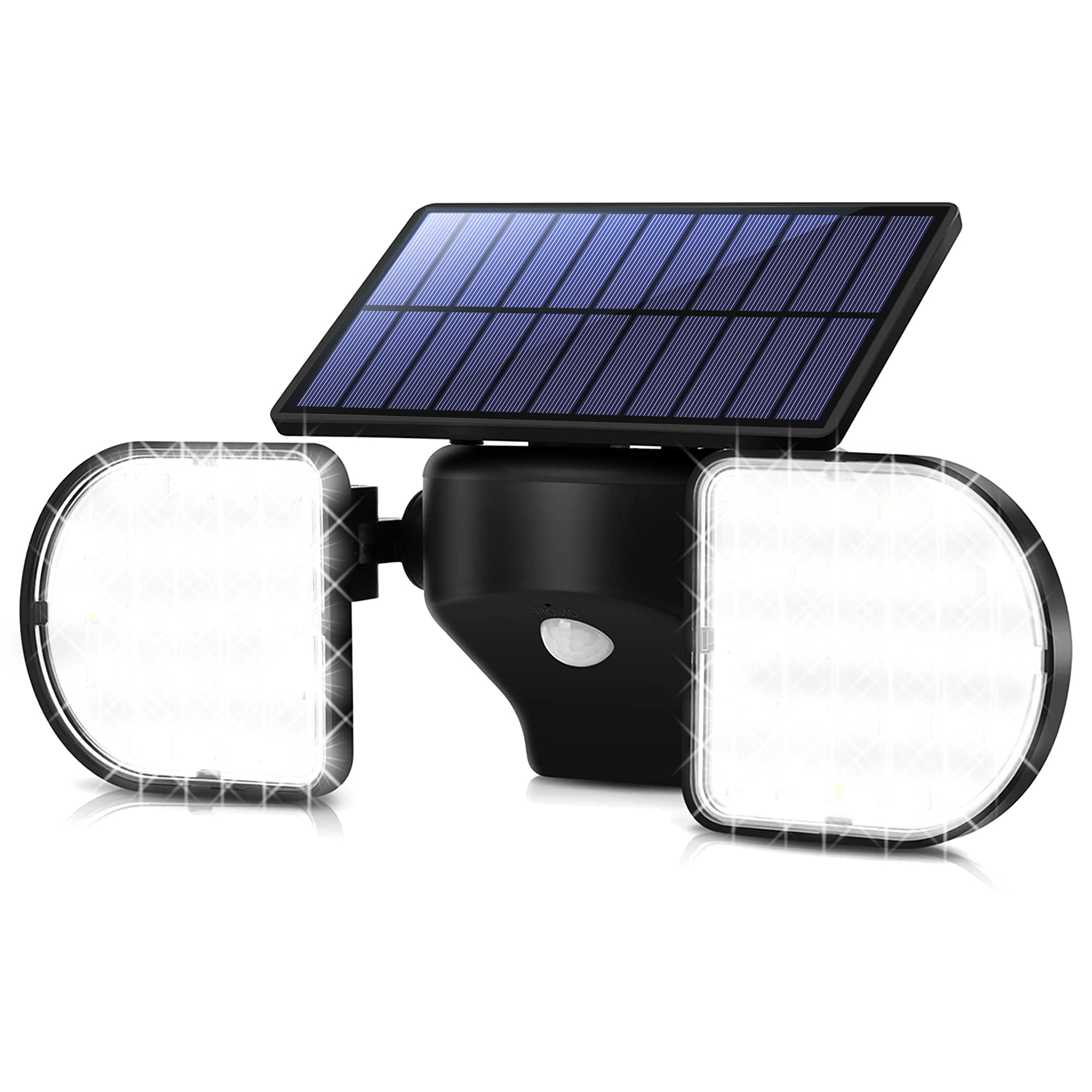 OUSFOT 56 LED Solar Security Light with Motion Sensor - IP65 Waterproof Outdoor Solar Flood Light, Dual Head Adjustable Spotlights for Patio, Front Door, Yard, Garden, Garage & Deck - Ideal for Home Security & Nighttime Illumination