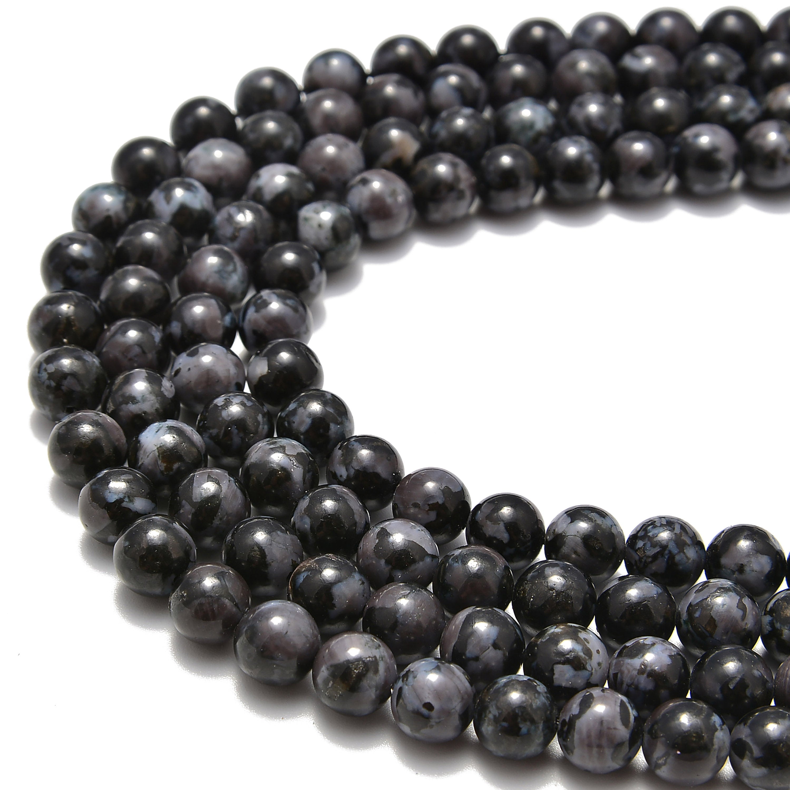 Indigo Gabbro Smooth Round Beads - 6mm to 18mm Gemstone Beads for Jewelry Making (15.5 Inch Strand) - Perfect for Bracelets, Necklaces & DIY Craft Projects