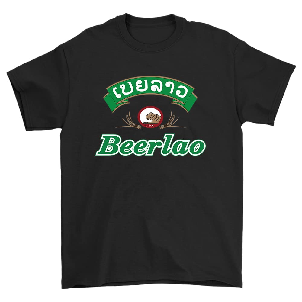 BEERLAO T-Shirt - Laos National Beer & Vientiane IPA Beer Shirt - Unisex Casual Tee for Beer Lovers, Travel Enthusiasts & Laos Culture Fans - Perfect for Parties, Travel & Gifts
