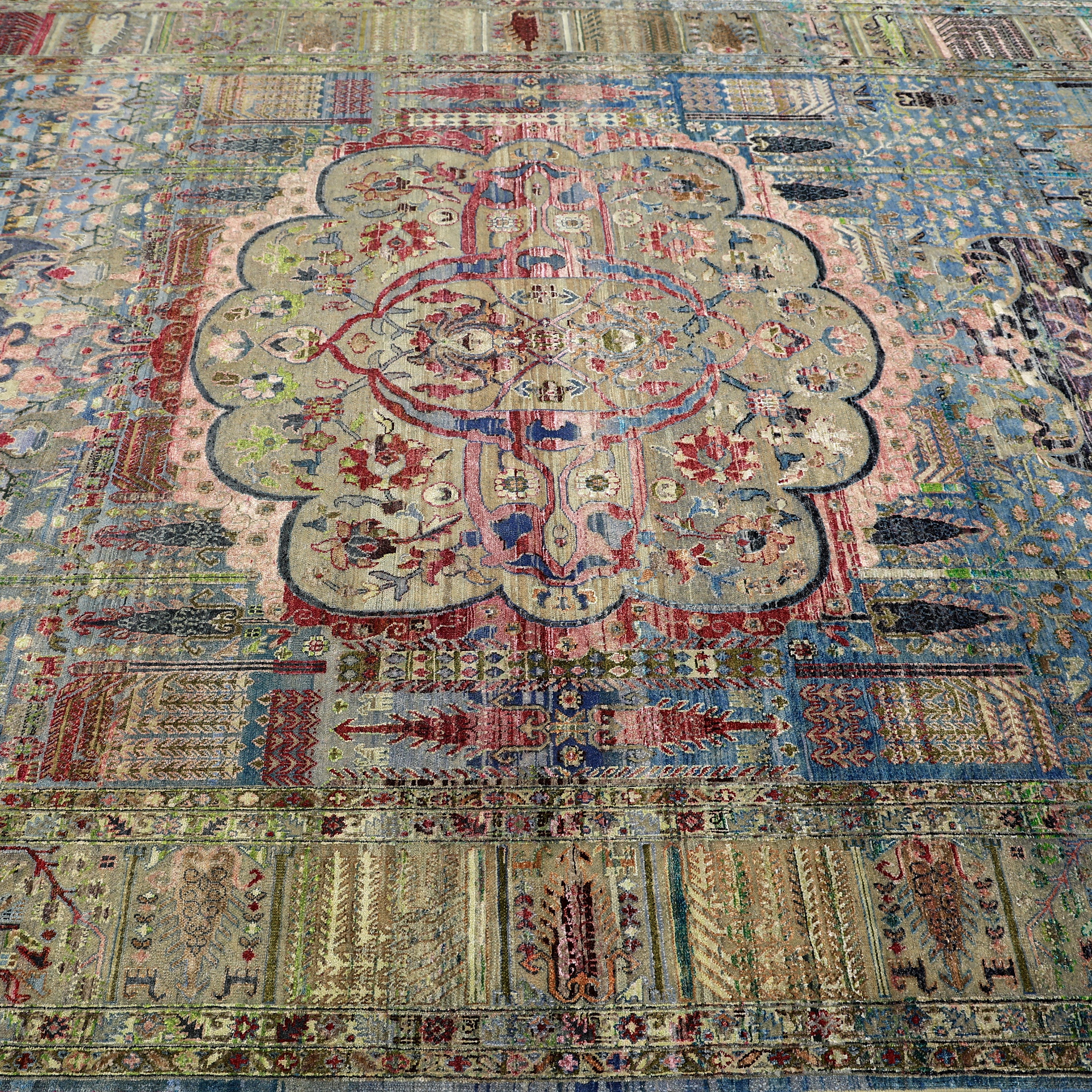 Blue Alchemy Transitional Wool Rug 8'7 x 13'3 - Soft Handmade Area Rug for Living Room, Bedroom & Office Decor