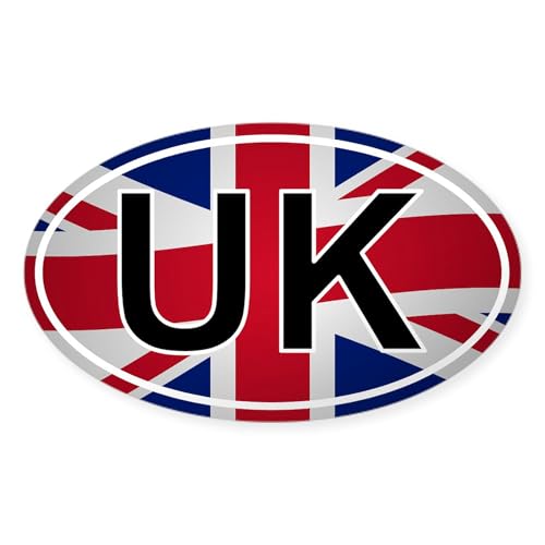 Clear - United Kingdom Oval Sticker Union Jack Design