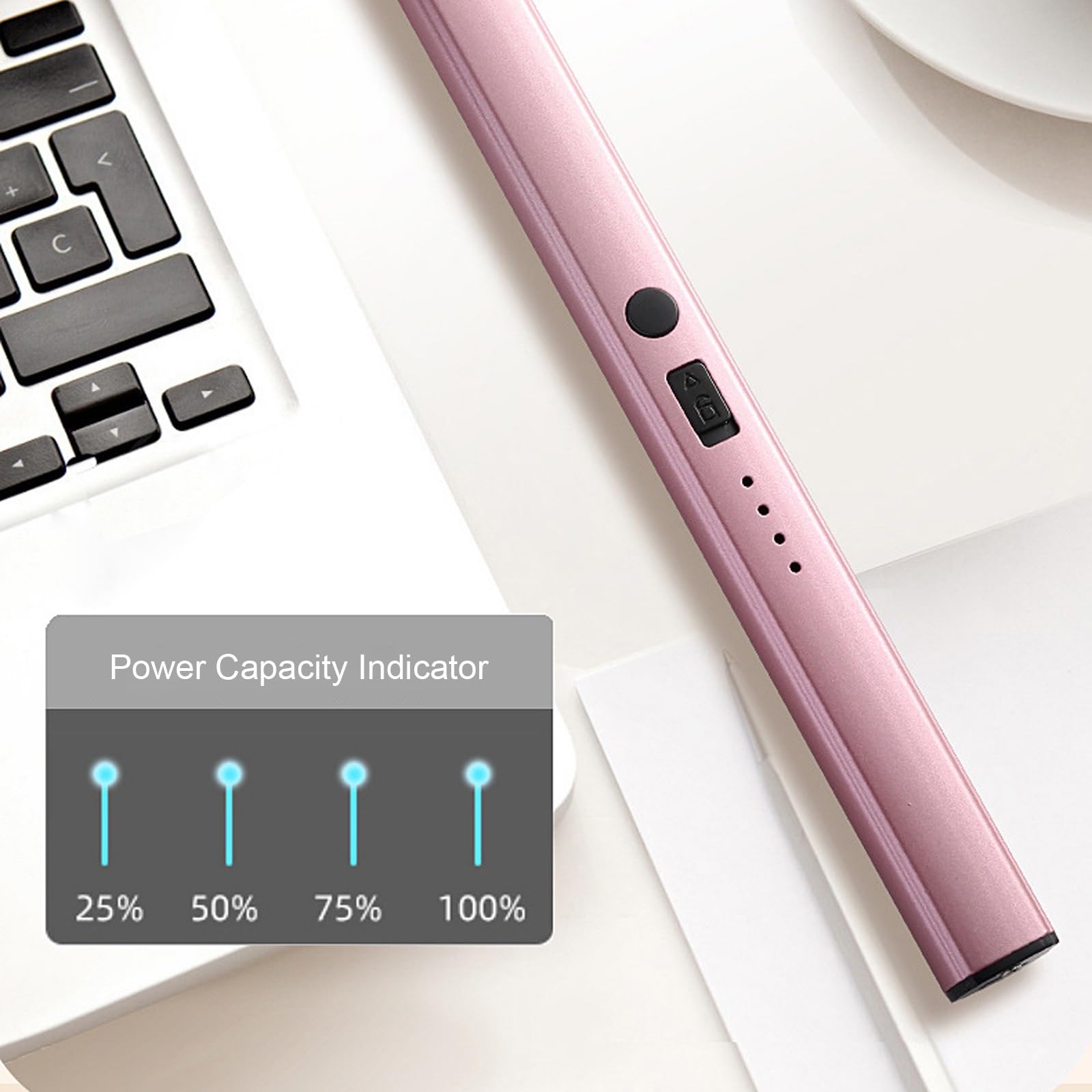19.2cm USB Rechargeable Arc Lighter - Windproof Flameless for Camping & Outdoor