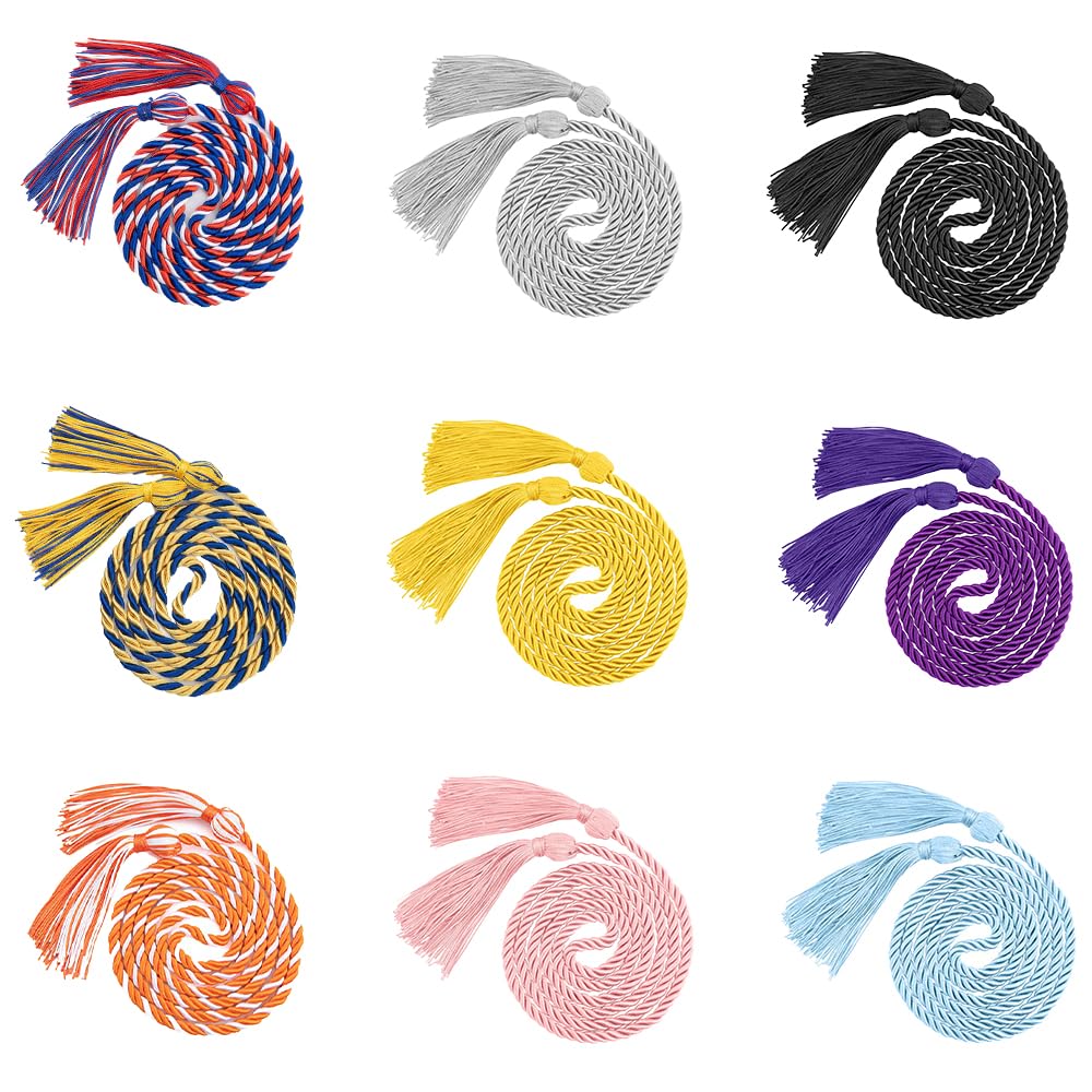2025 Orange and White Graduation Honor Cords - 66 Inch Silk Sash with Tassel for High School & College Graduation Ceremonies, Commencement Parties & Academic Achievements