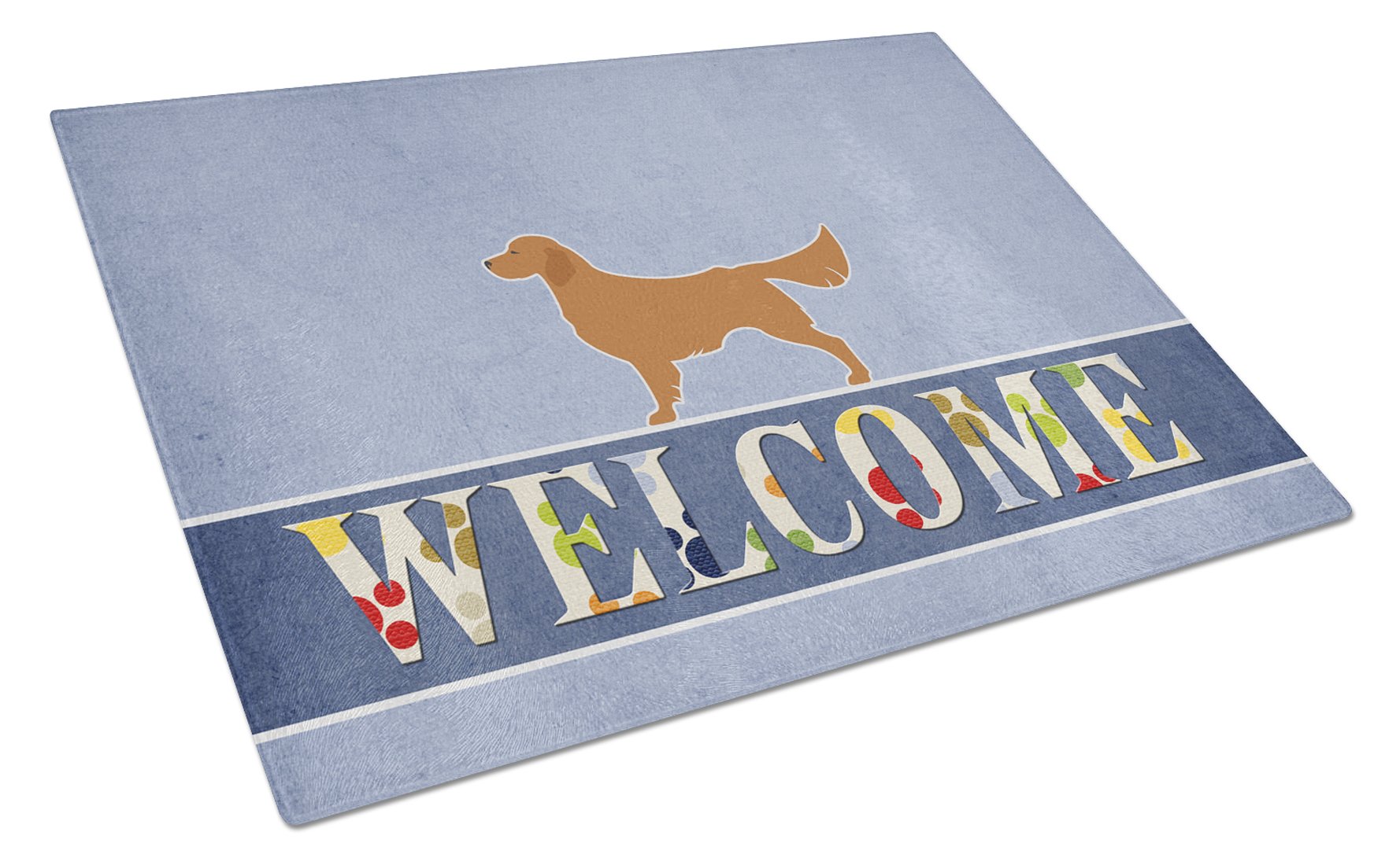 Golden Retriever Welcome Tempered Glass Cutting Board - Large Decorative Kitchen Chopping & Serving Board for Entertaining - Perfect for Hosting, Holiday Gatherings & Pet Lover Gifts