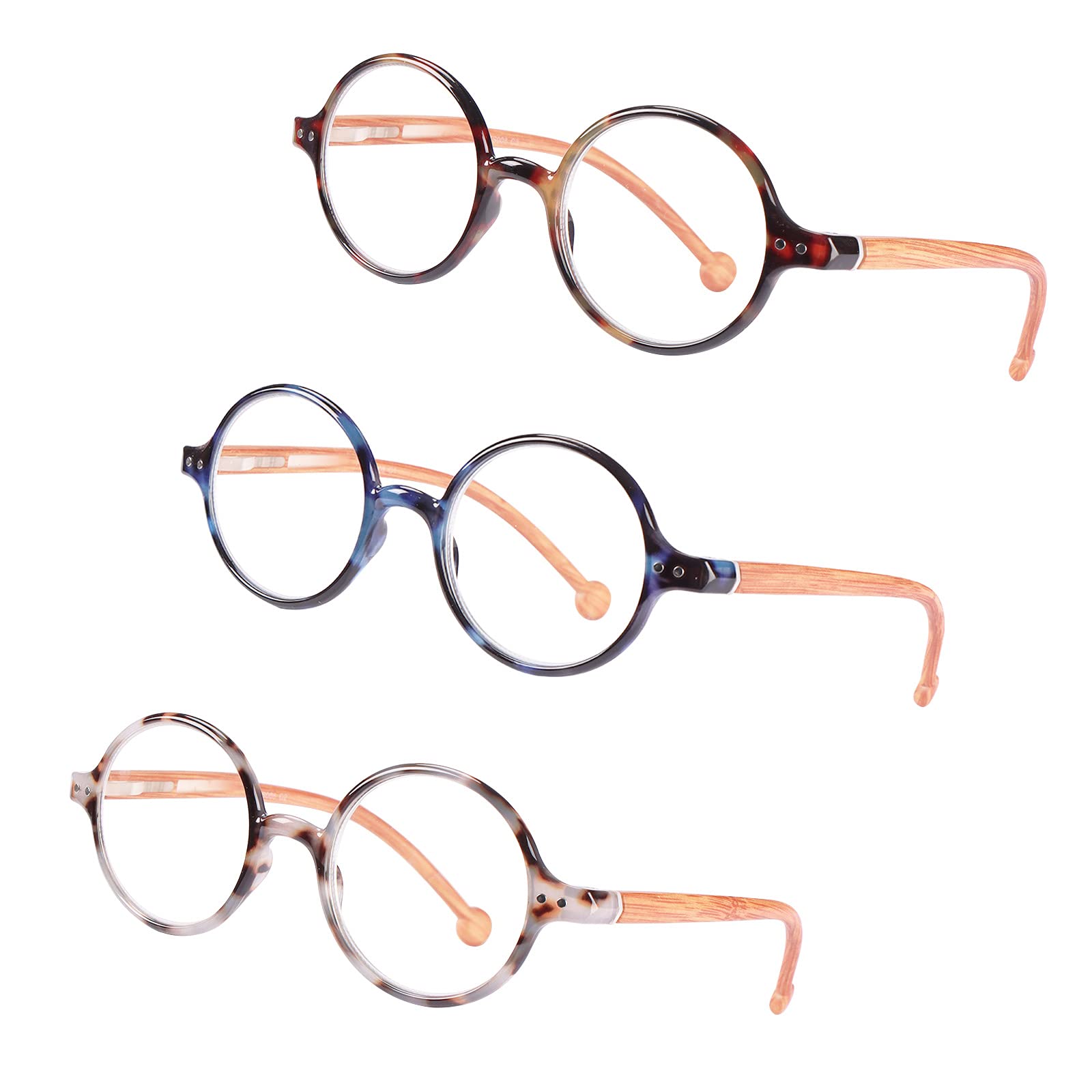 Blue Light Blocking Reading Glasses for Women & Men - Round Unisex Readers with Ultra Lightweight Frame - Perfect for Computer Work, Reading & Screen Time
