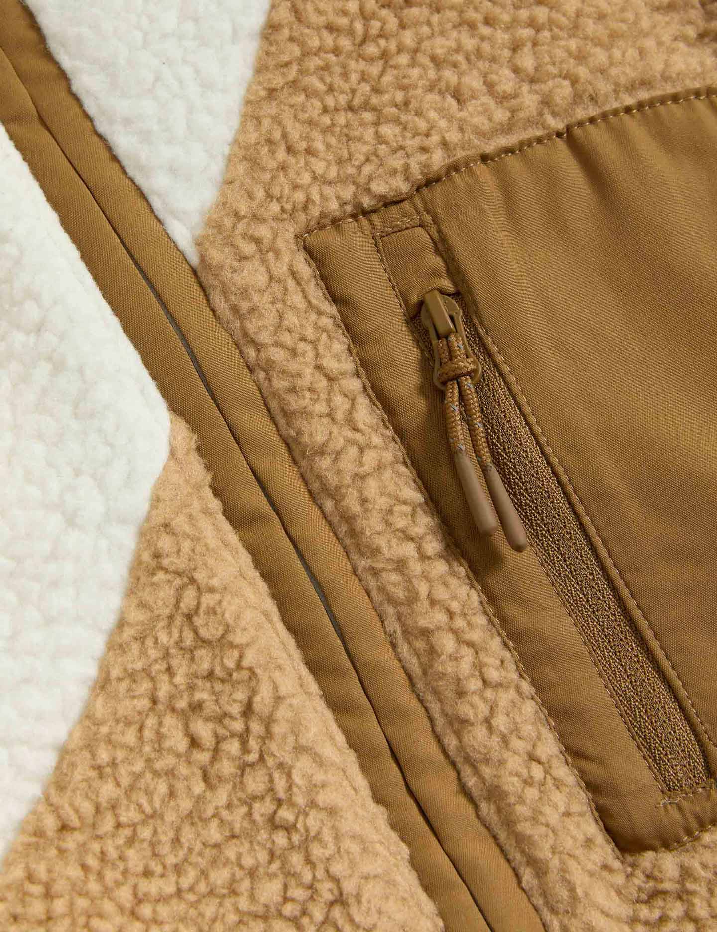 Borg Zip Up Funnel Neck Fleece Jacket - Ivory Winter Warm Pullover for Men & Women | Perfect for Outdoor Activities, Hiking, and Casual Wear