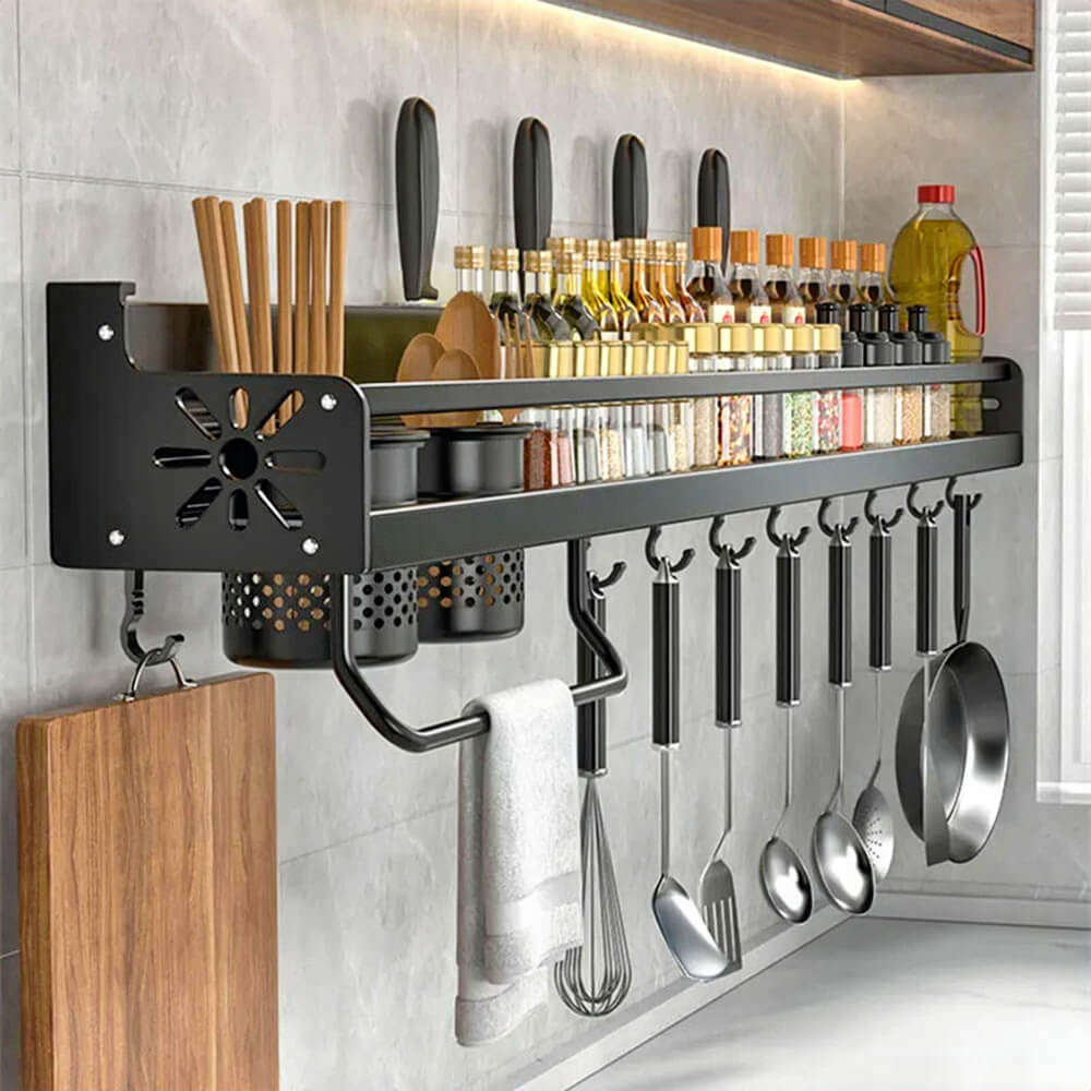 Milo Magnetic Storage Rack - Strong Magnetic Organizer for Kitchen, Office, Garage | Space-Saving Tool Holder for Knives, Utensils, Keys & DIY Tools (Perfect for Home & Workspace Organization)