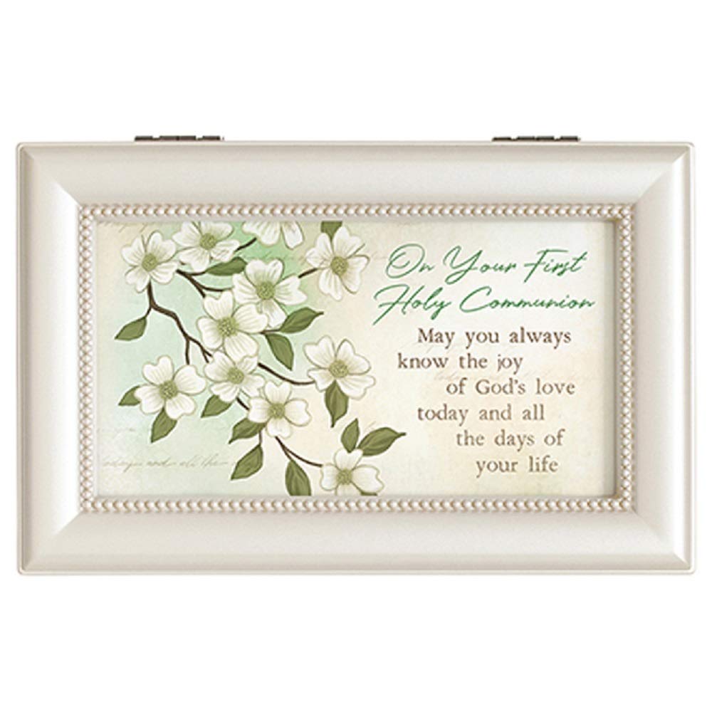 Beautiful Carson Holy Communion Music Box - Small Elegant Gift for First Communion, Baptism, Weddings & Special Occasions