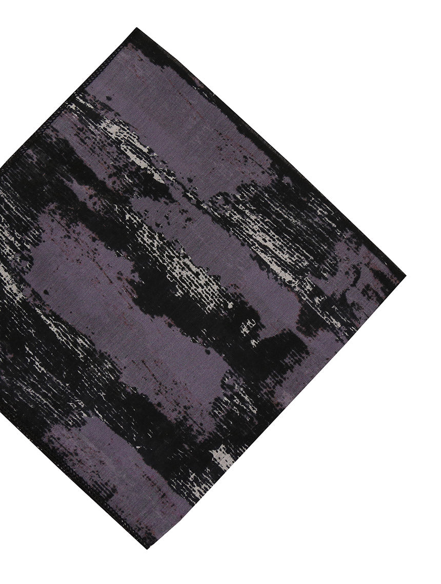DÉCLIC Painted Tile Handkerchief - Black Scarf for Women | Elegant Fashion Accessory for Parties, Weddings & Special Occasions