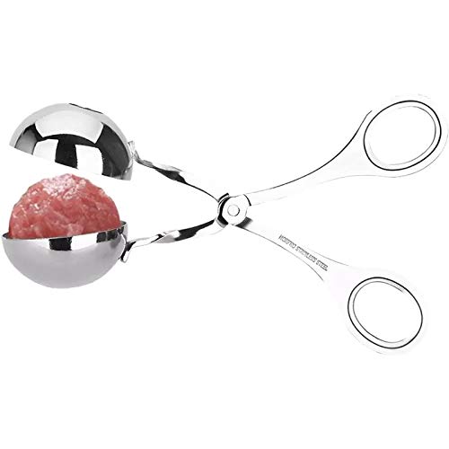 Premium Stainless Steel Meatball Maker Set - Non-Stick Ice Cream & Cookie Dough Scoop with Tongs (1.38