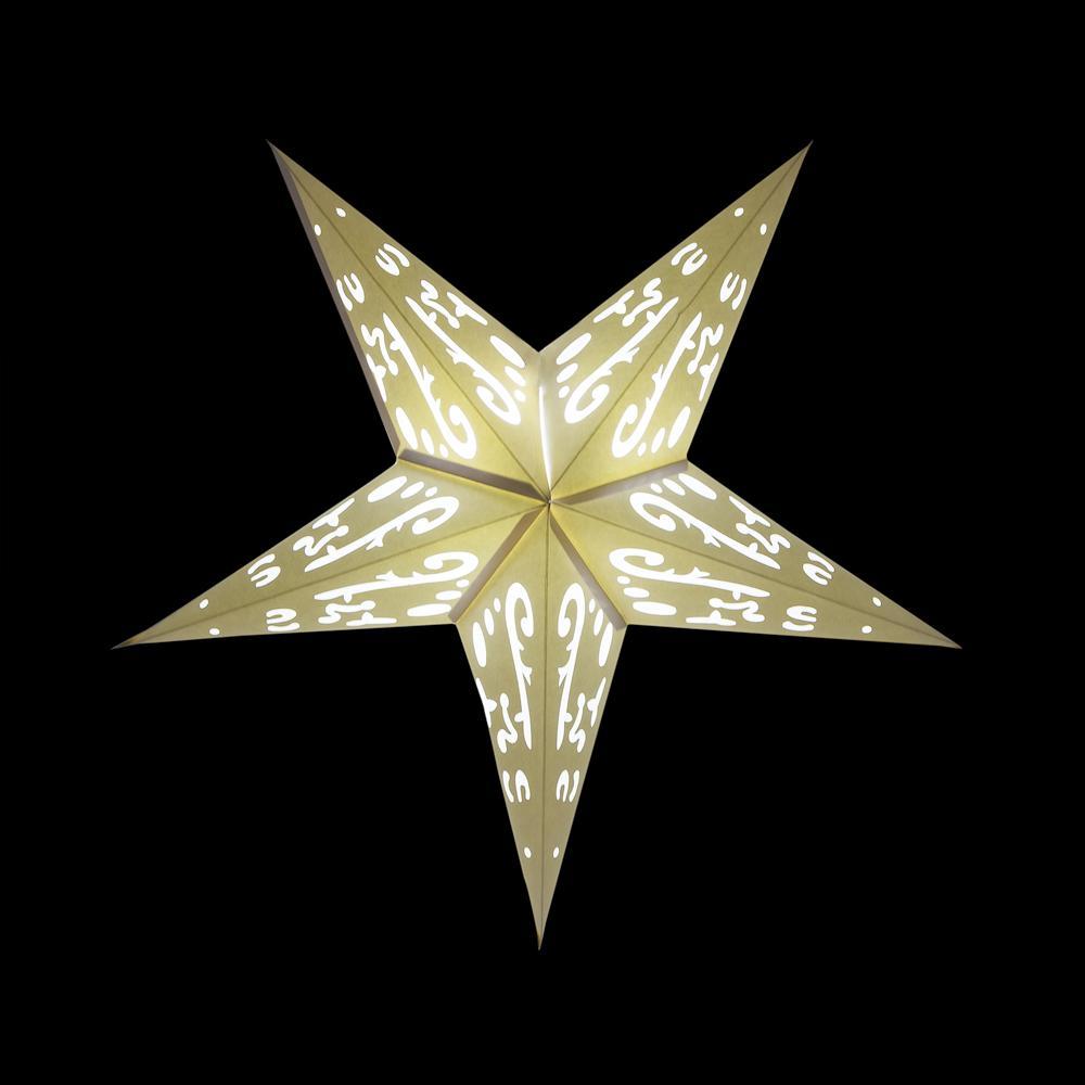 24-Pack White Star Lanterns with Tissue Paper & 15ft Electrical Cord - Party Decorations for Christmas, Weddings, and Outdoor Events
