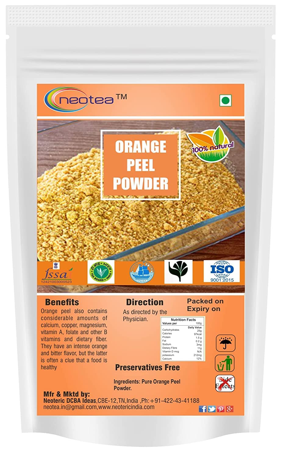 Neotea Rose & Citrus Peel Powder Combo - 100g x 3 for Skin & Face Care - DIY Beauty & Spa