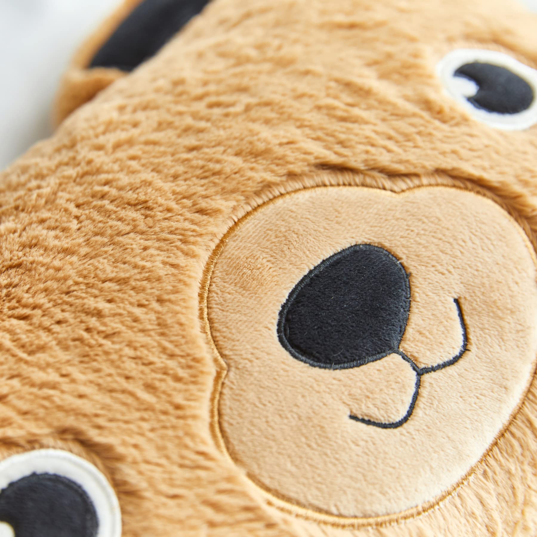Soft Plush Teddy Bear Lumbar Pillow for Kids - Super Cozy Cuddle Throw Pillow (10x16 Inches, Brown) - Perfect for Bed, Sofa, and Travel Comfort