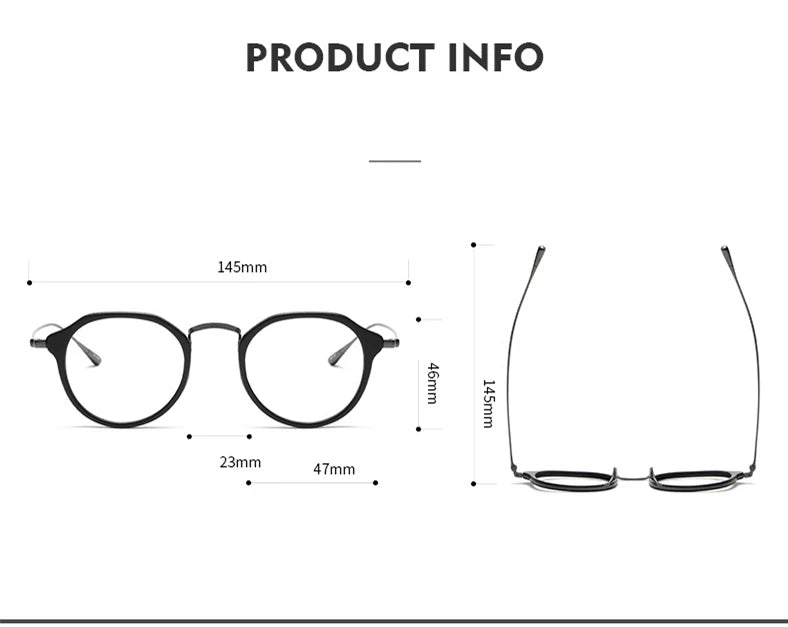Black Titanium Acetate Full Rim Flat Top Oval Eyeglasses for Men - Stylish & Durable Frame (Model 4213) | Perfect for Work, Reading & Everyday Fashion