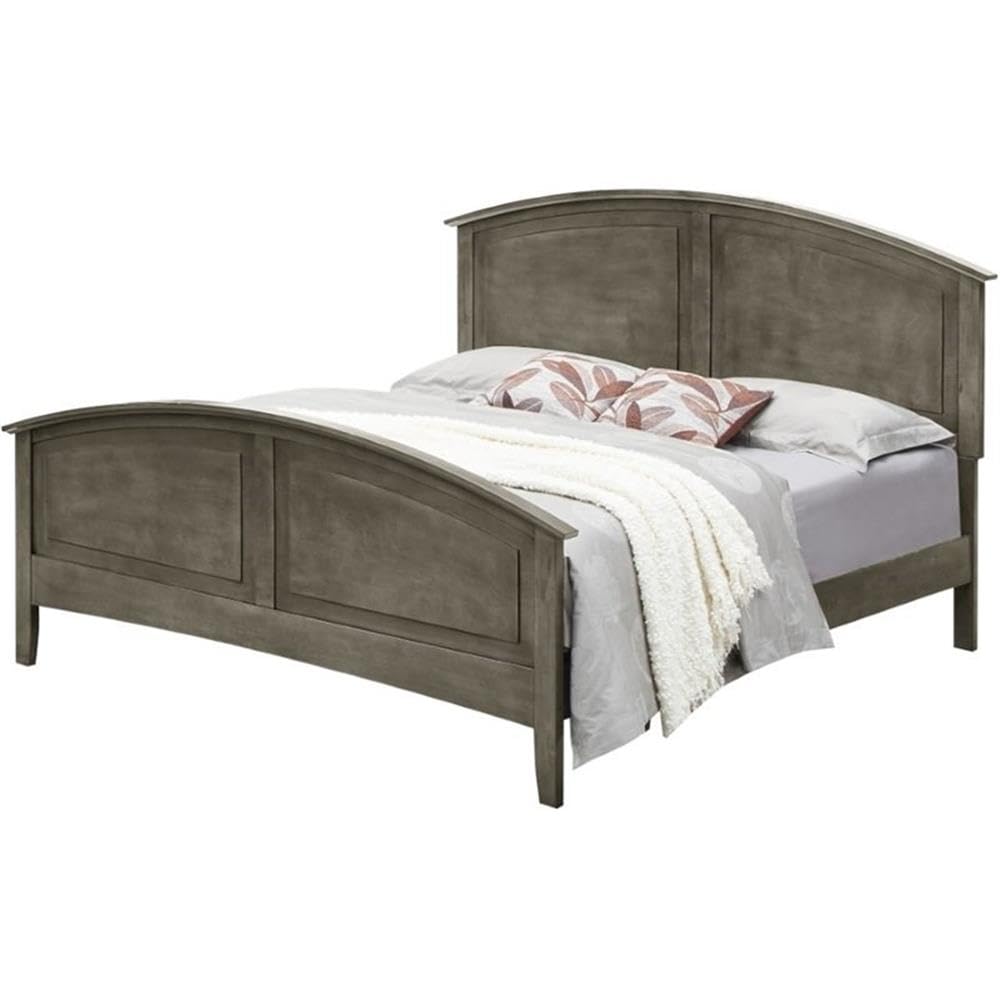 Glory Furniture Hammond King Panel Bed in Gray - Modern Platform Bed Frame for Master Bedroom, Guest Room & Home Decor