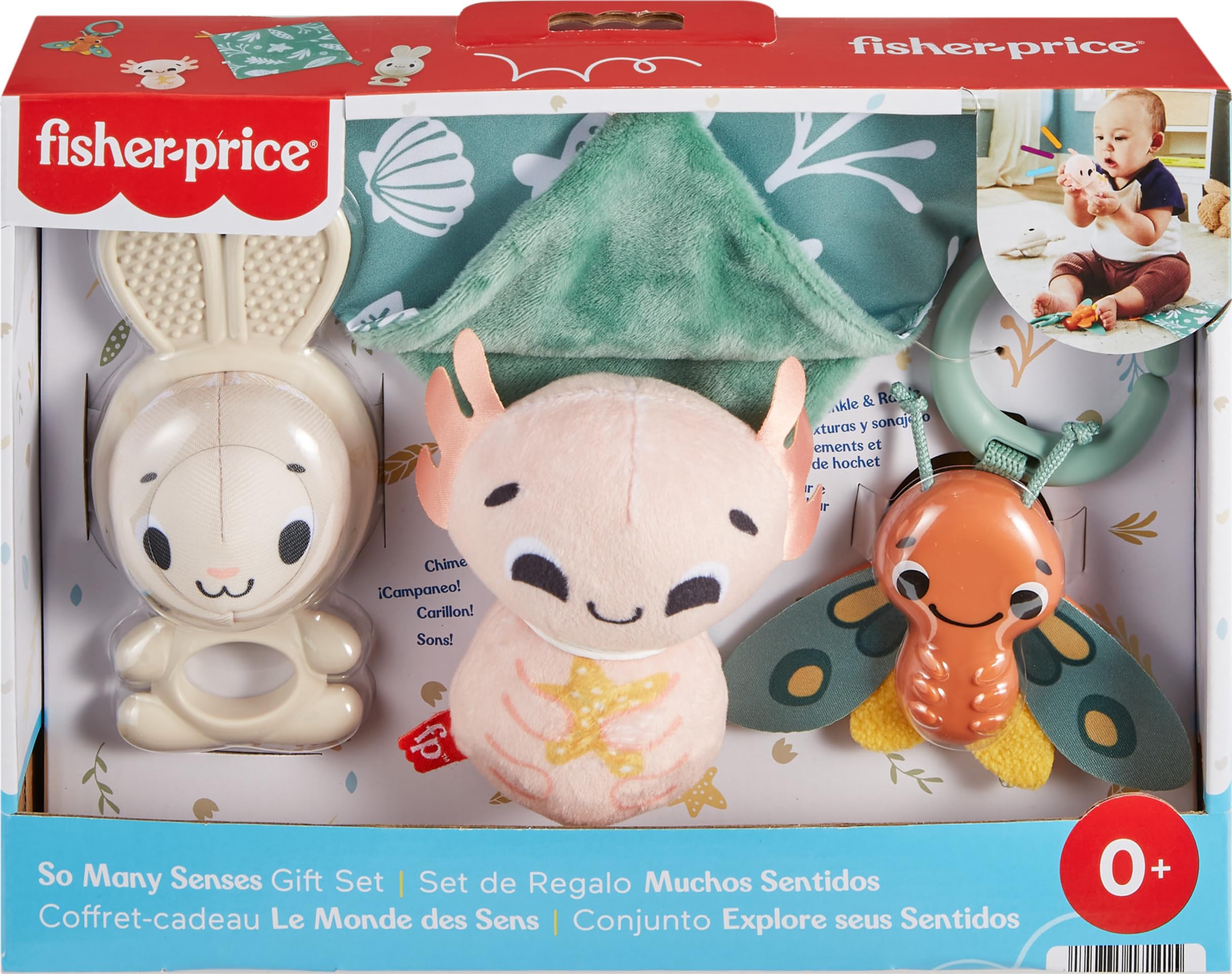Fisher-Price So Many Senses Baby Toy Set - 4 Developmental Sensory Activities for Newborns 0+ Months | Early Learning & Playtime Stimulation for Infant Growth