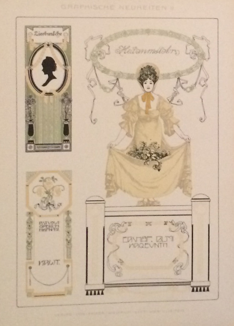 1900 Original German Art Nouveau Posters - Ebony Ladies #311 - Vintage Home Decor & Art Collectibles for Living Room, Office & Gallery Display