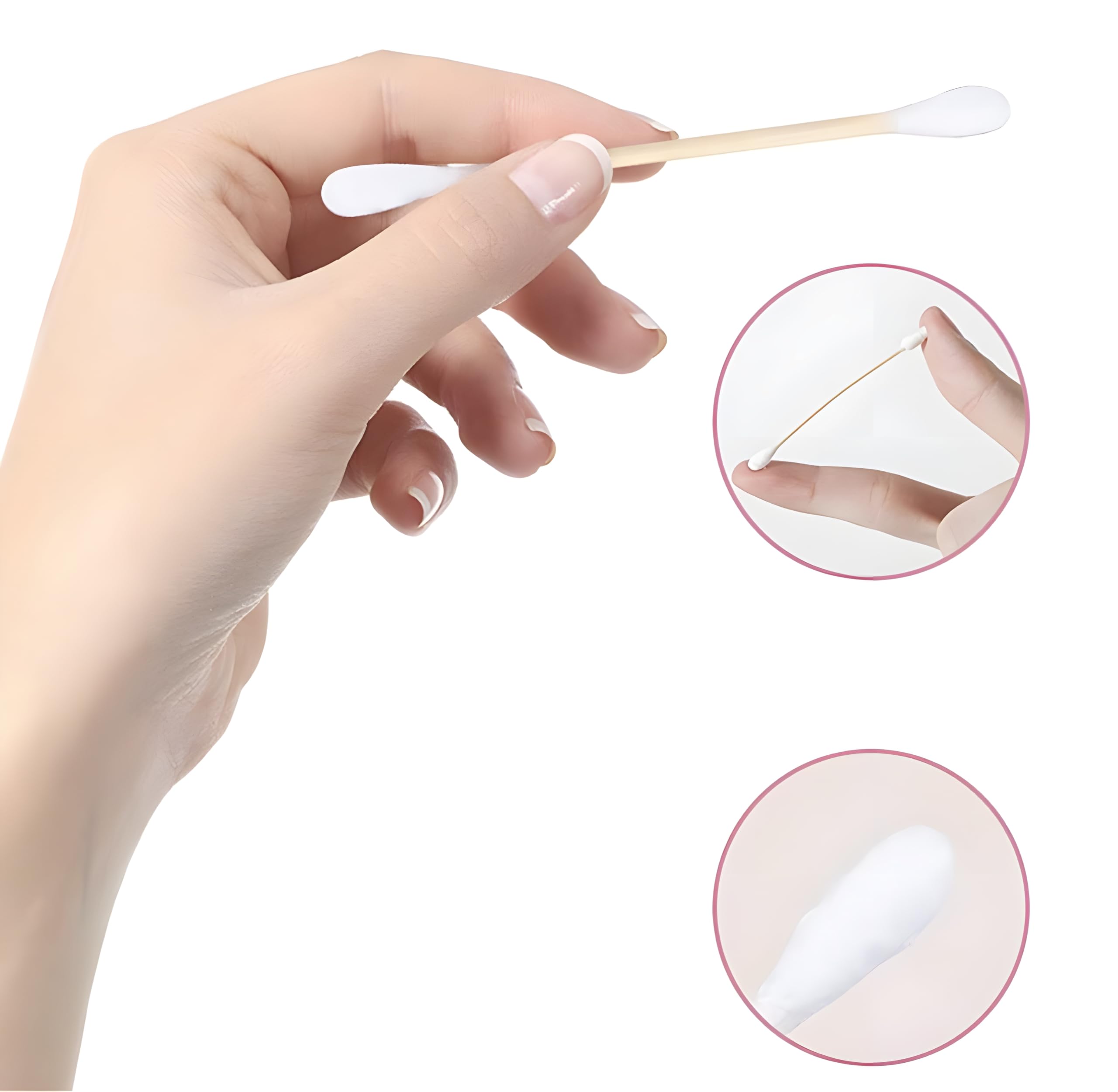 SIVIGE 500 Pcs Premium Cotton Swabs for Ear Cleaning | Gentle Ear Wax Removal Sticks | Safe for Home, Travel & Baby Care