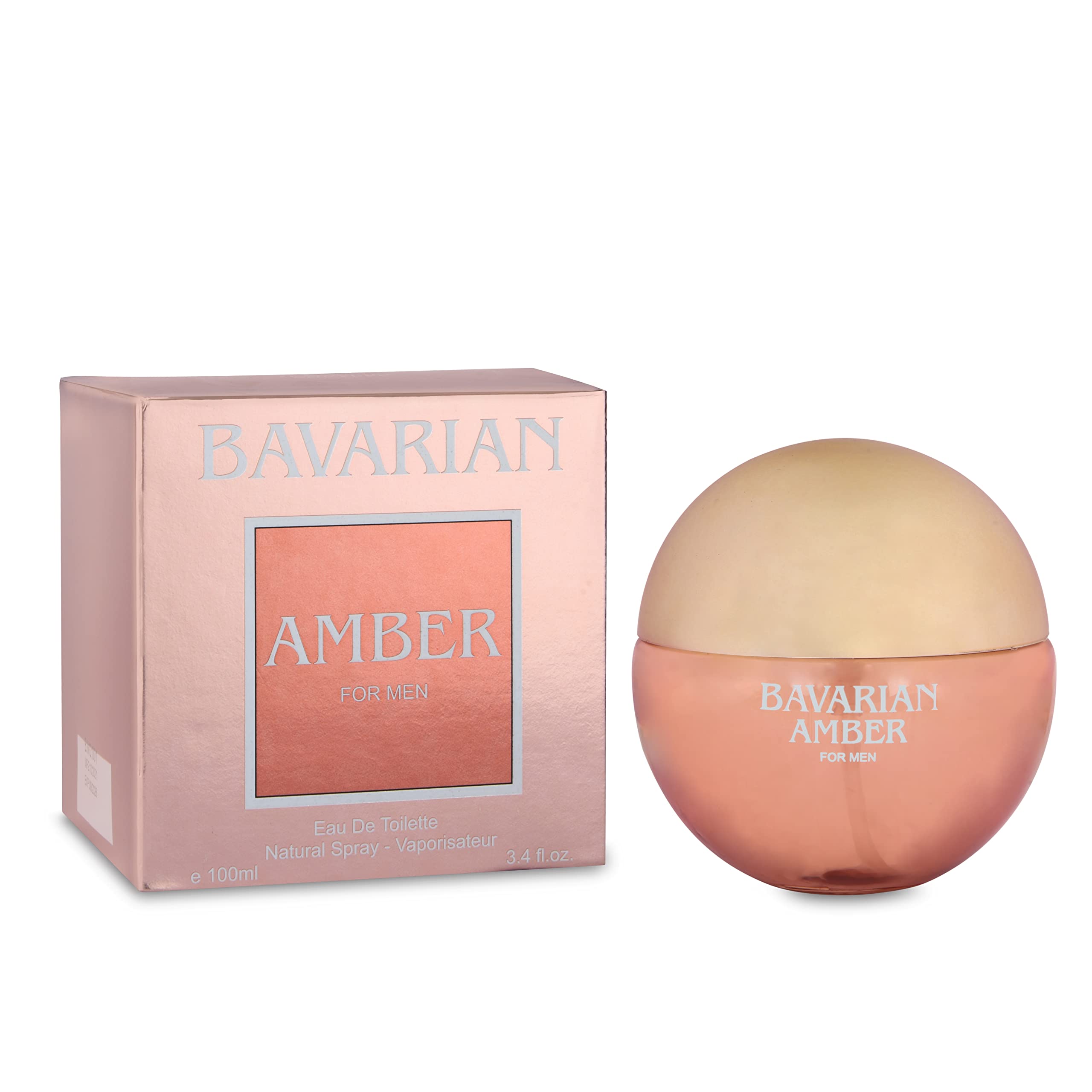Bavarian Amber Men's Cologne 3.4 Oz - Premium Fragrance for Men | Long-Lasting Scent for Date Night, Office & Special Occasions