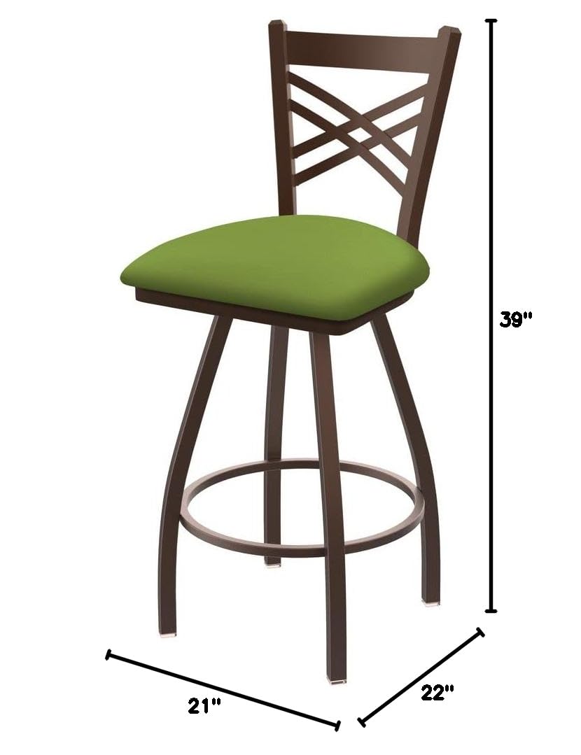 Holland Bar Stool Co. XL 820 Catalina Swivel Bar Stool in Canter Kiwi Green - Adjustable Height Counter Stool for Kitchen Island, Bar, and Dining Room