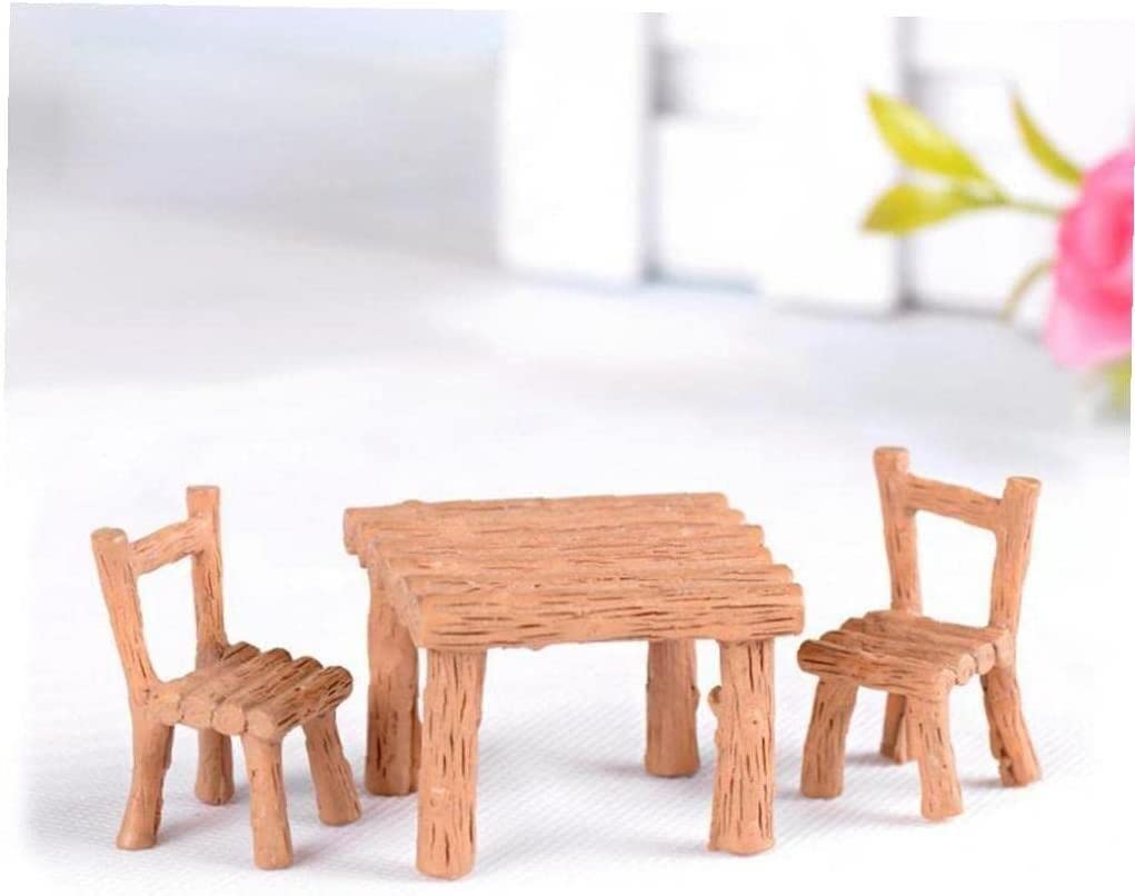 3Pcs Miniature Fairy Garden Resin Table & Chairs Set - DIY Dollhouse Scenery Decorations, Tiny Furniture for Fairy Gardens, Terrariums & Miniature Displays - Perfect for Crafting, Home Decor & Gift Ideas