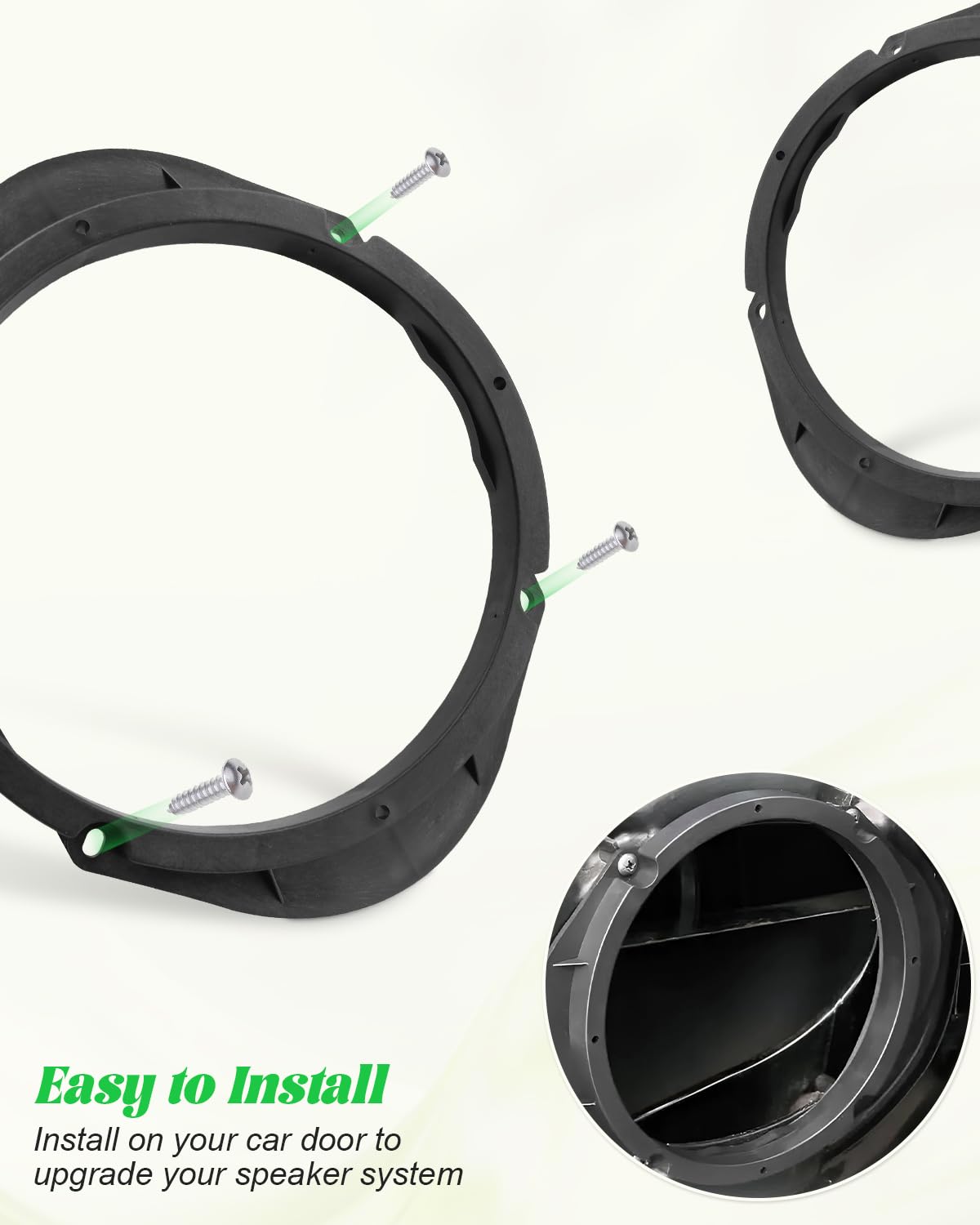 5x7 to 6.5 Inch & 6x8 to 6.5 Inch Speaker Adapter Spacer for Mazda 2 3 6 CX-7 BT-50 Tribute CX-9 (Excludes CX-50) - Front/Rear Door Speaker Mounting Bracket - Perfect for Car Audio System Upgrade