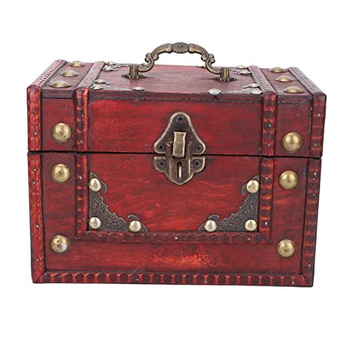 Vintage Wooden Jewelry Box - Small Antique Multi-Purpose Jewelry Storage Organizer for Rings, Necklaces & Earrings | Perfect Gift for Women, Photo Collection, Home Decor & Vintage Props | Ideal for Bedroom Vanity, Wedding Accessories & Fashion Photography