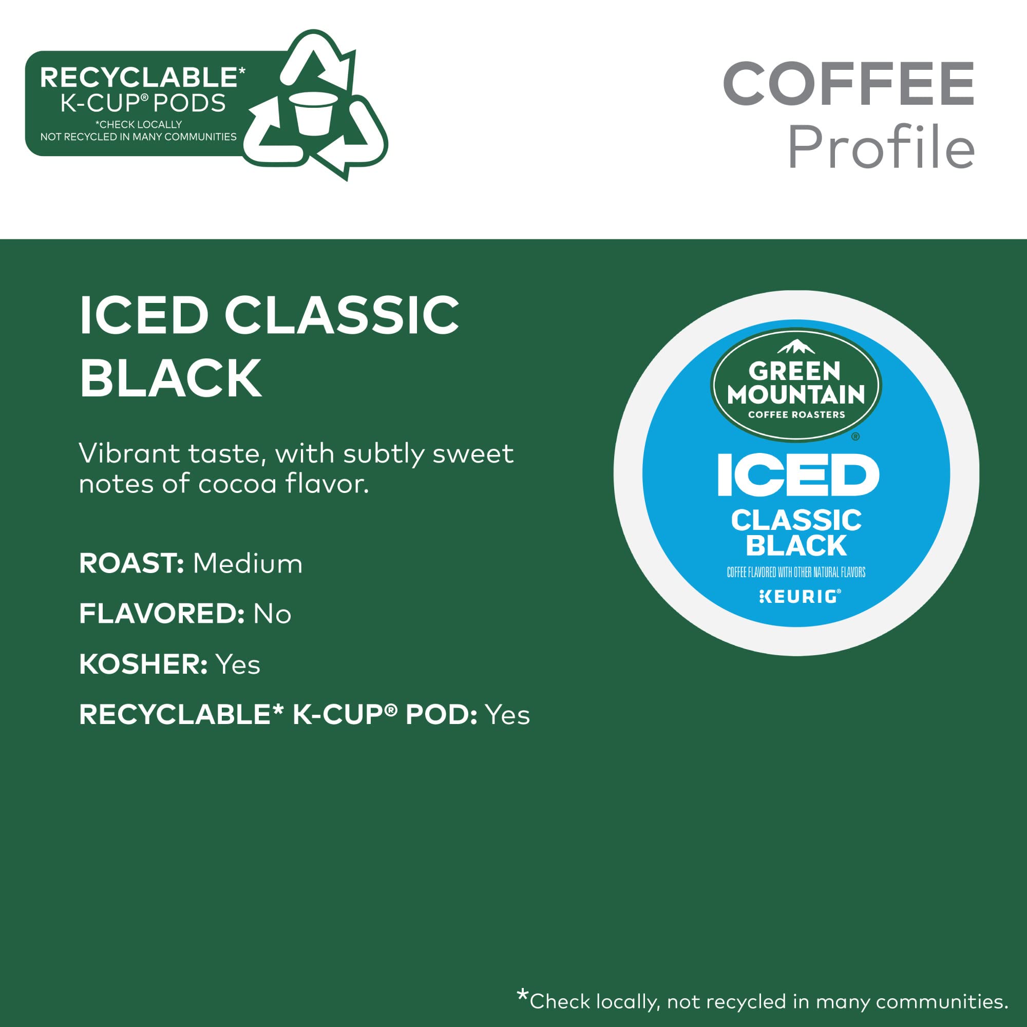 Green Mountain Coffee Roasters ICED Classic Black K-Cup Pods - Medium Roast Iced Coffee for Keurig Brewers (72 Count) | Perfect for Summer Refreshment, Office Break or Iced Coffee Lovers