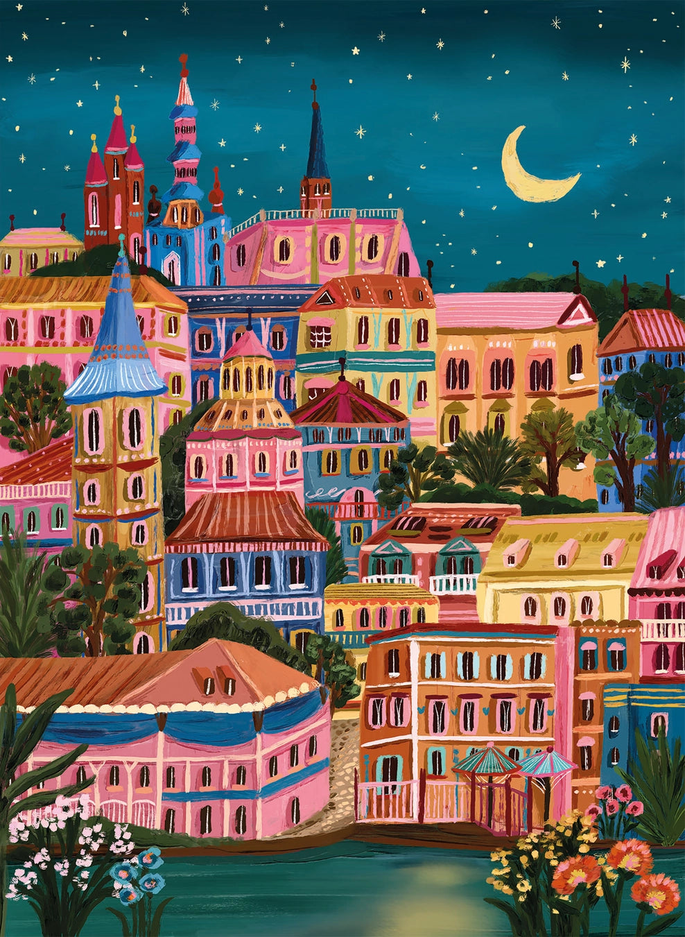 Evening in Prague 1000-Piece Jigsaw Puzzle for Adults - Beautiful European Cityscape Art Puzzle for Relaxation & Stress Relief