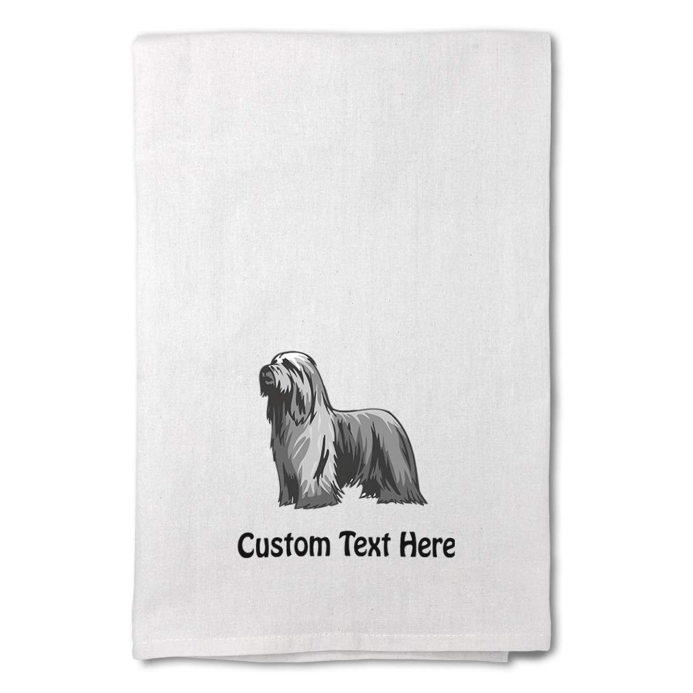 Custom Printed Bearded Collie Dog Design Kitchen Towels - Personalized Pet Lover Dish Towels for Cooking, Cleaning & Decor | Flour Sack Cotton Towels for Home, Kitchen & Gifts