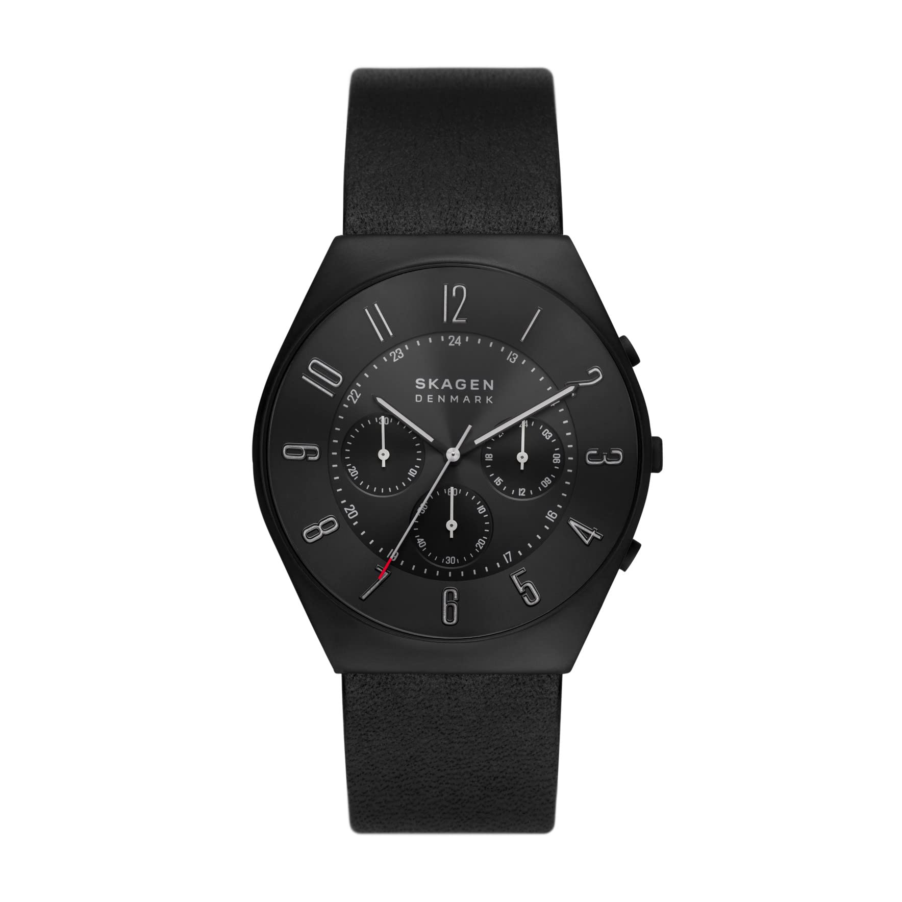 Skagen Men's Grenen Chronograph Watch - Stainless Steel Mesh & Genuine Leather Bands - Water Resistant Dress Watch for Business, Office & Formal Occasions