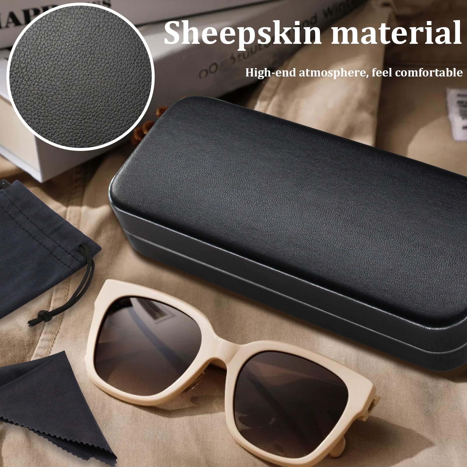Durable Hard Shell Eyeglass Case with Microfiber Cleaning Cloth - Protective Glasses Storage for Men & Women - Perfect for Travel, Work, and Everyday Use