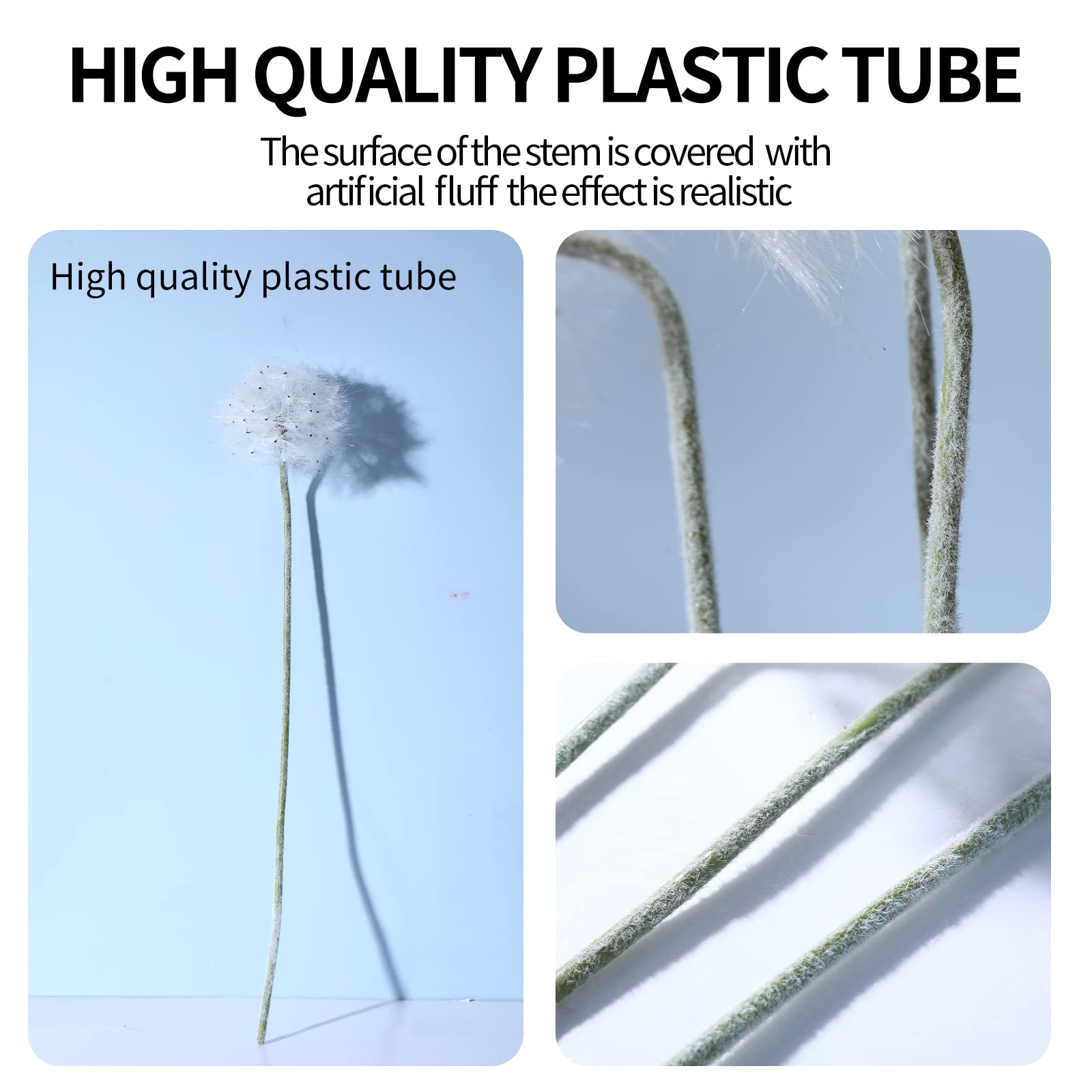 TOPIA Artificial Dandelion Flowers - 8 Pcs White Faux Dandelion Bouquet for Home Decor, Wedding Centerpieces, Table Arrangements & Spring Decoration