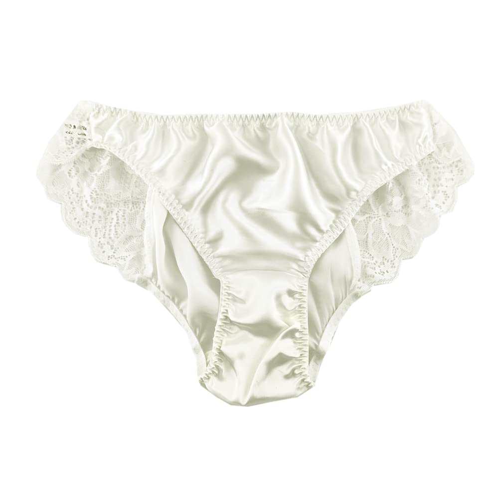 BenU Women's Sexy Lace Silk String Panties - Lace Bikini Briefs & Satin Underwear for Date Night, Bridal, and Special Occasions