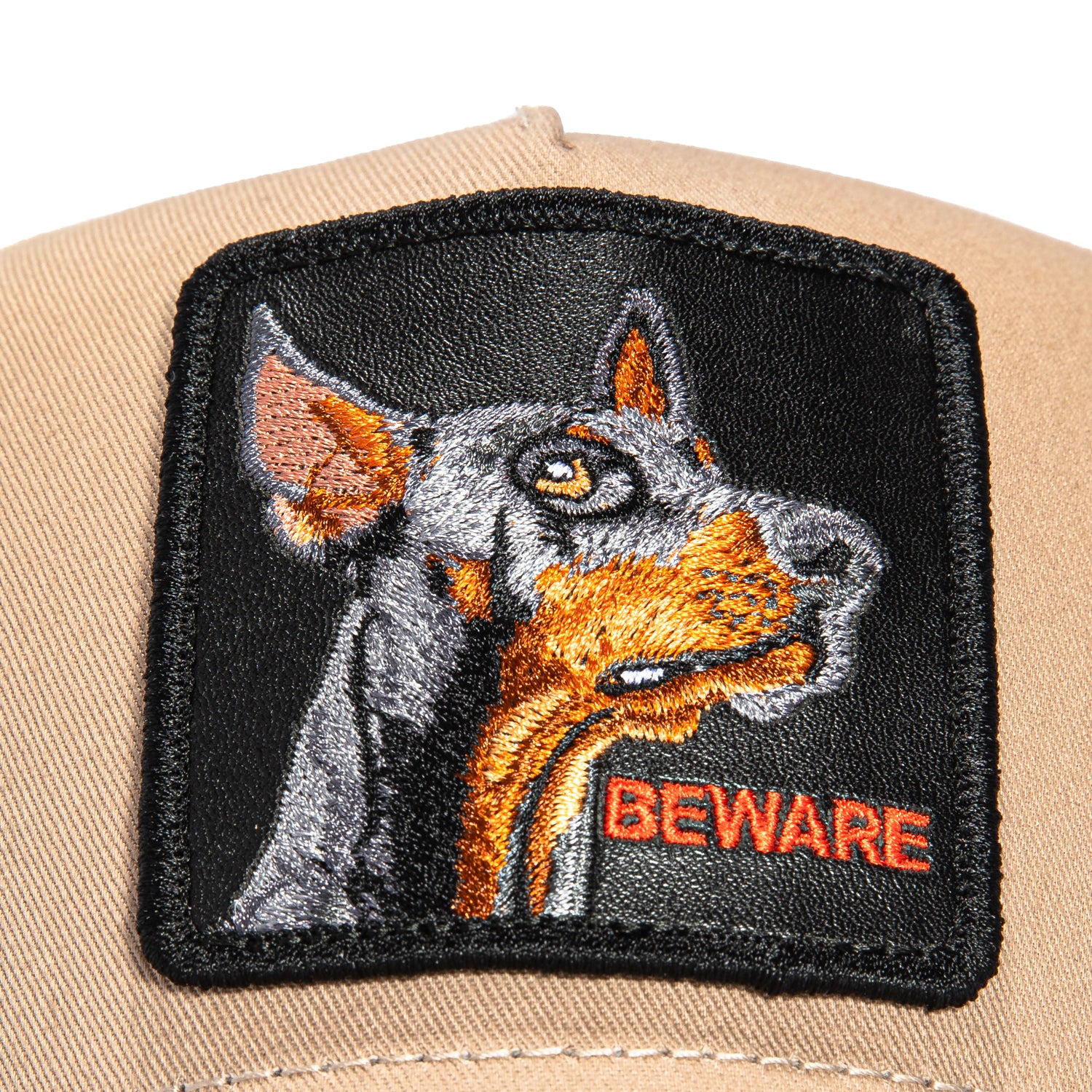 Goorin Bros The Doberman Beware Adjustable Trucker Snapback Hat for Men & Women - Tan Baseball Cap for Outdoor Activities, Sports & Casual Wear