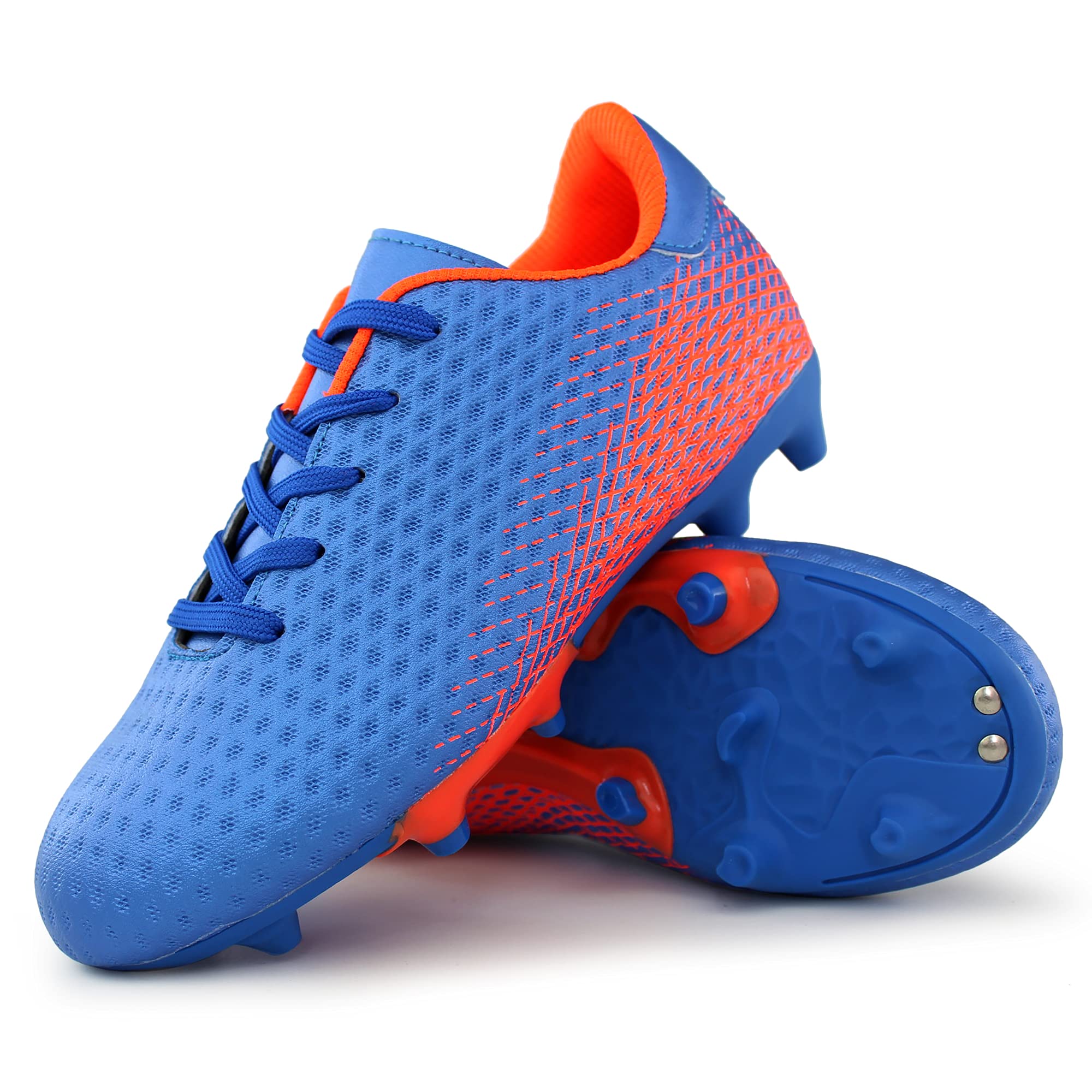 Hawkwell Kids Soccer Cleats - Firm Ground Outdoor Football Shoes for Toddler, Little & Big Kids - Lightweight Comfortable Athletic Footwear for Training, Games & Matches