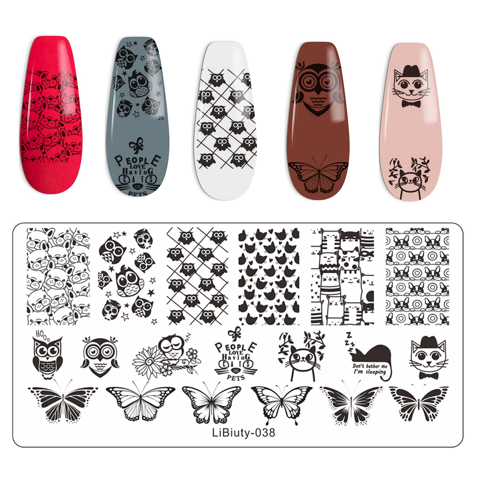 6-Piece Nail Art Stamping Plates Set with Stamper & Scraper - Floral & Geometric Nail Design Templates for Salon & DIY Manicures - Professional Nail Image Stamp Plates for Creative Nail Art Designs at Home or Professional Use